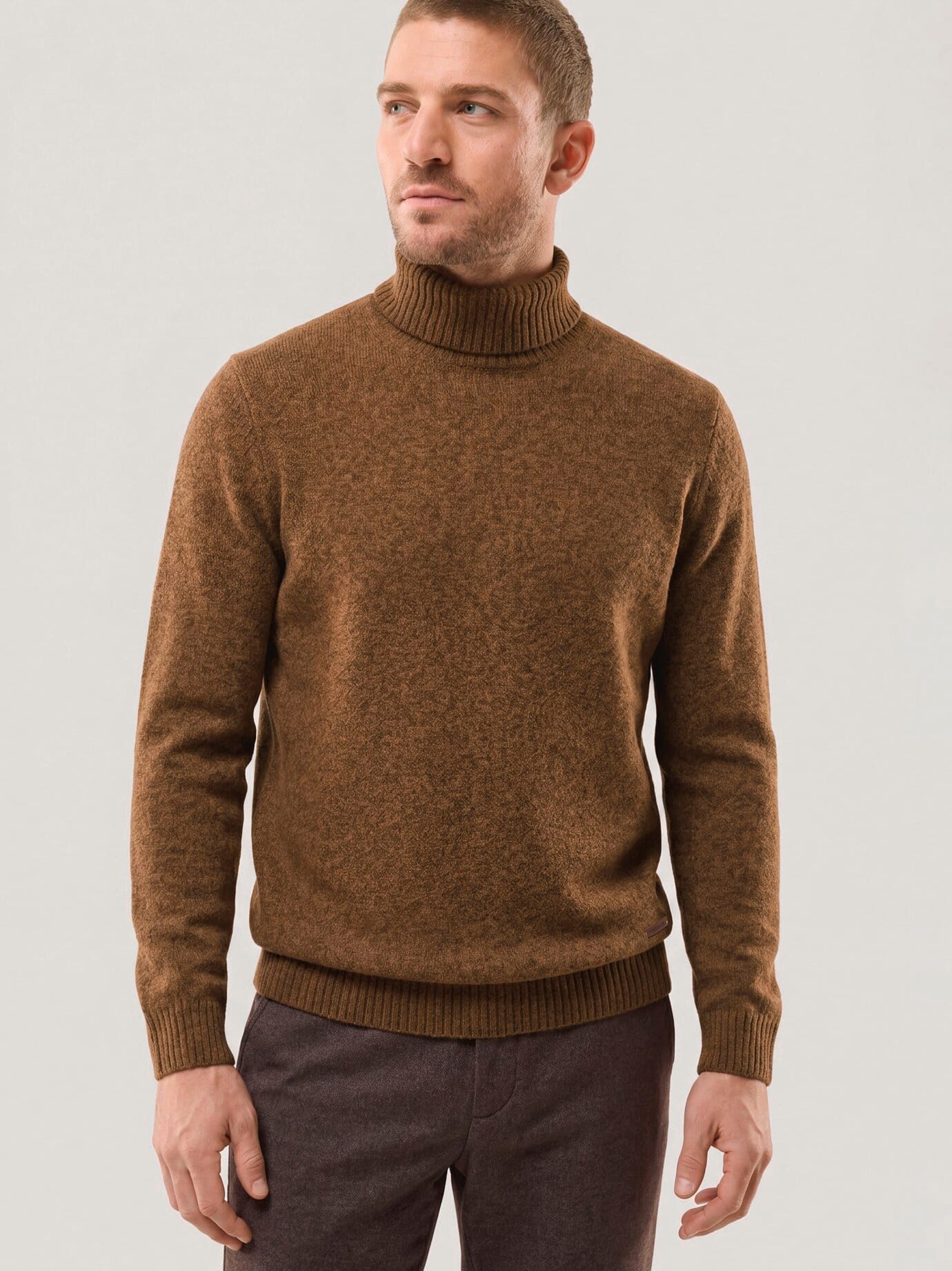 Walbusch Rollkragenpullover Herren Rollkragenpullover aus Lammwolle, wärmend