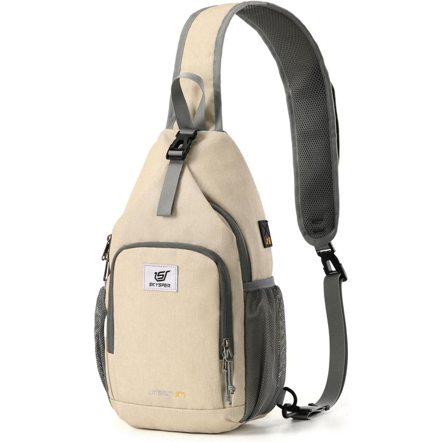 LuxusKollektion Minirucksack Brusttasche Sling Crossbody Klein Herren Damen Outdoor Urbanx7-beige