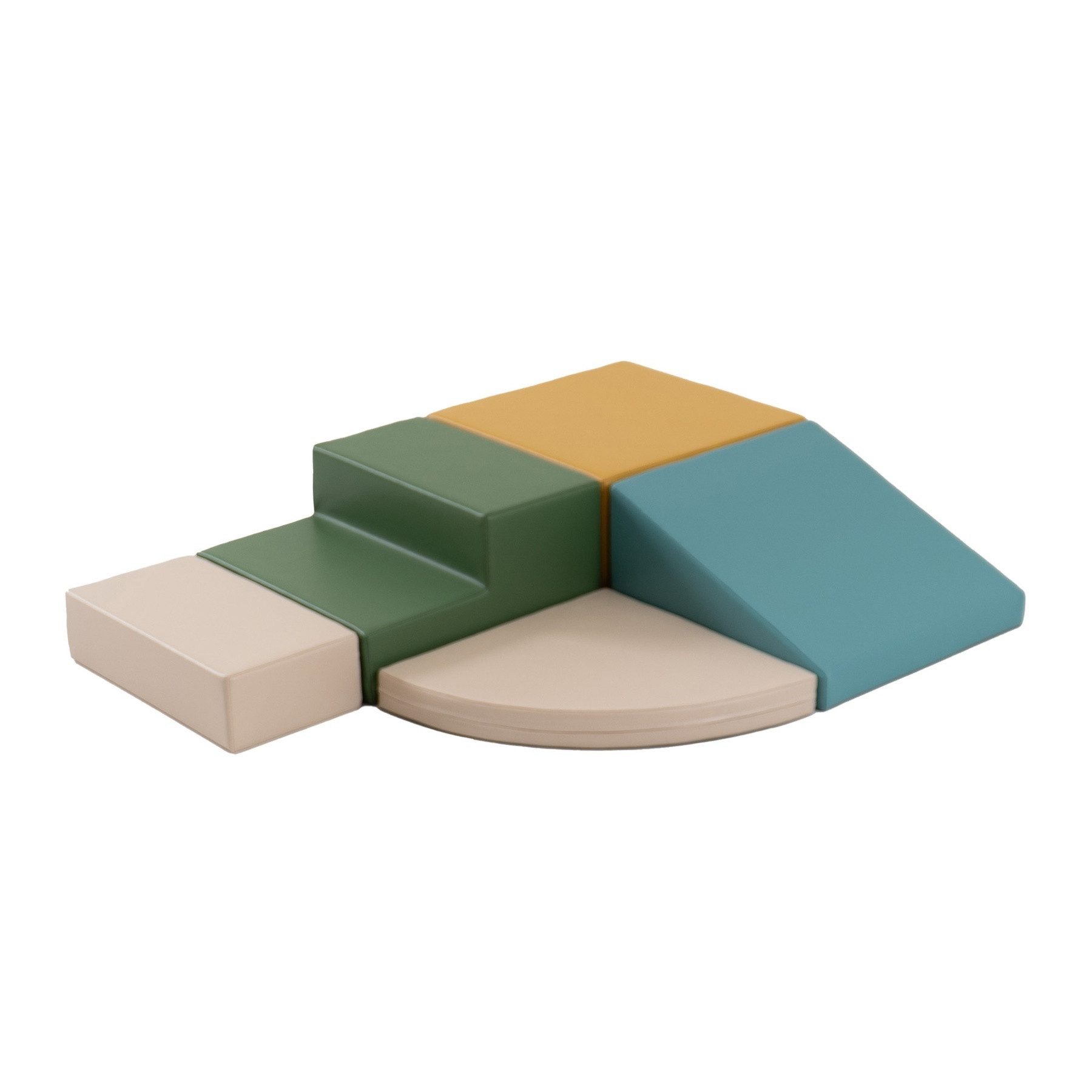 IGLUSoftplay IGLU Set 6 Corner Climber, Pastell/Grün/Honig - Schaubstoff-Bausteine Spielbauklötze, Altersempfehlung 9–21 Monate, Herkunft: Lettland (EU), Gewicht: 3