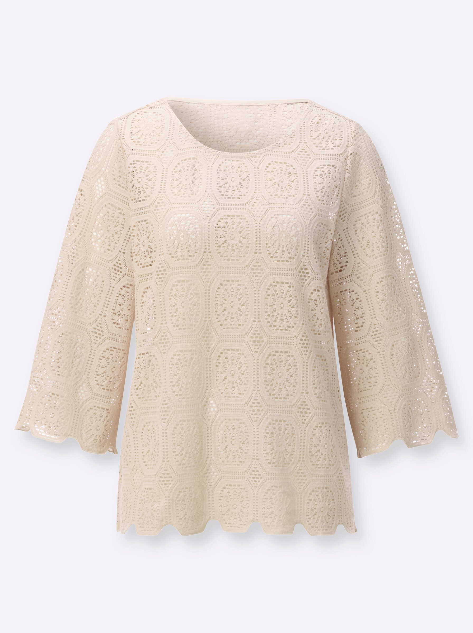 Witt Klassische Bluse Spitzentunika 3/4-Arm