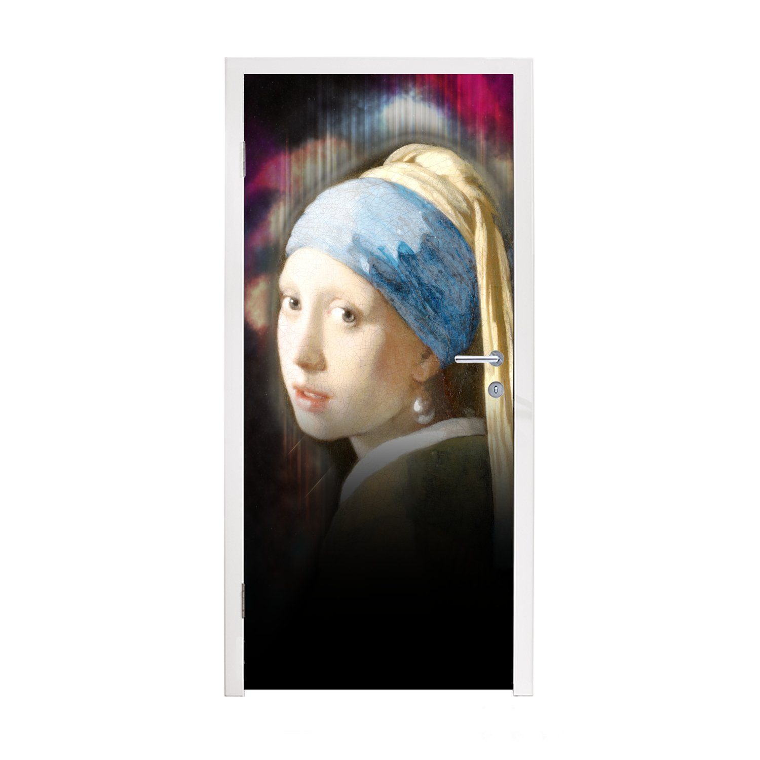 MuchoWow Türtapete Kunst - Vermeer - Regenbogen, Matt, bedruckt, (1 St), Fototapete für Tür, Türaufkleber, 75x205 cm