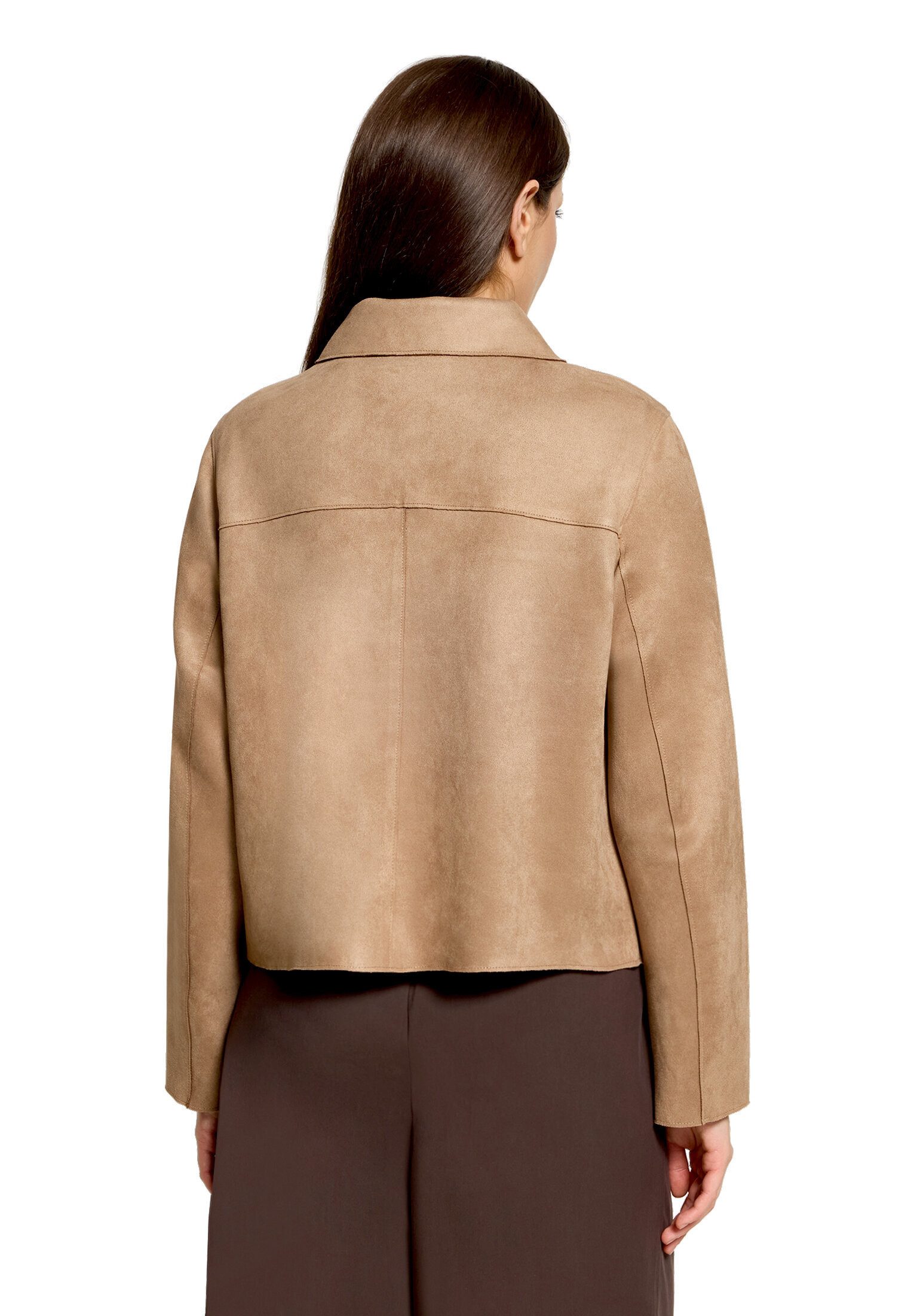 Cartoon Canvasjacke Damen mit Eingrifftaschen