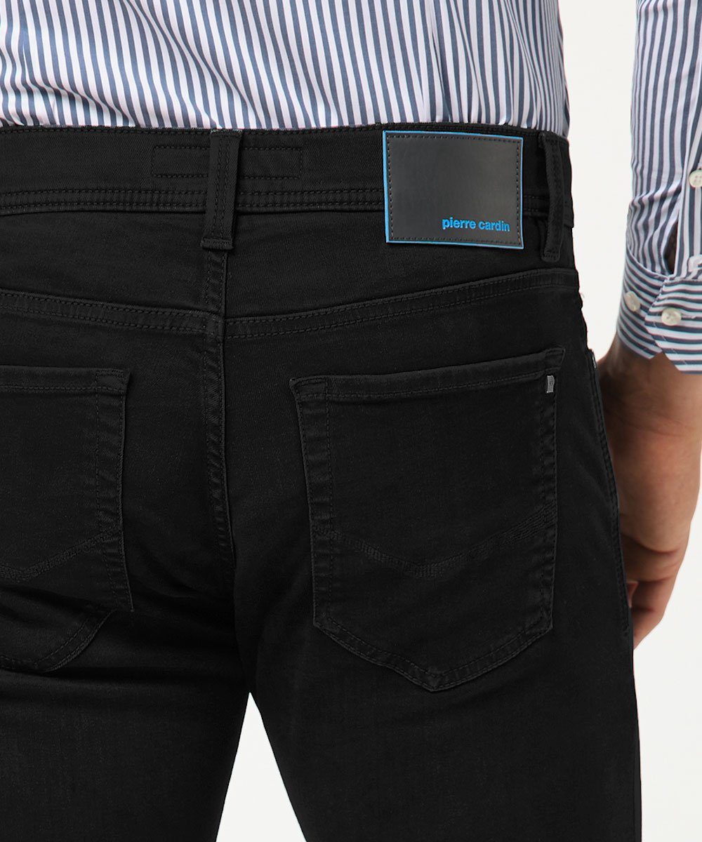 Pierre Denim Lyon Futureflex 5-Pocket-Jeans Stretch Denim Cardin Black Tapered