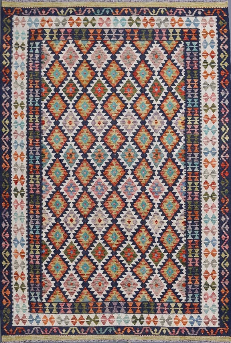 Orientteppich Kelim Afghan 205x301 Handgewebter Orientteppich, Nain Trading, rechteckig, Höhe: 3 mm | Kurzflor-Teppiche