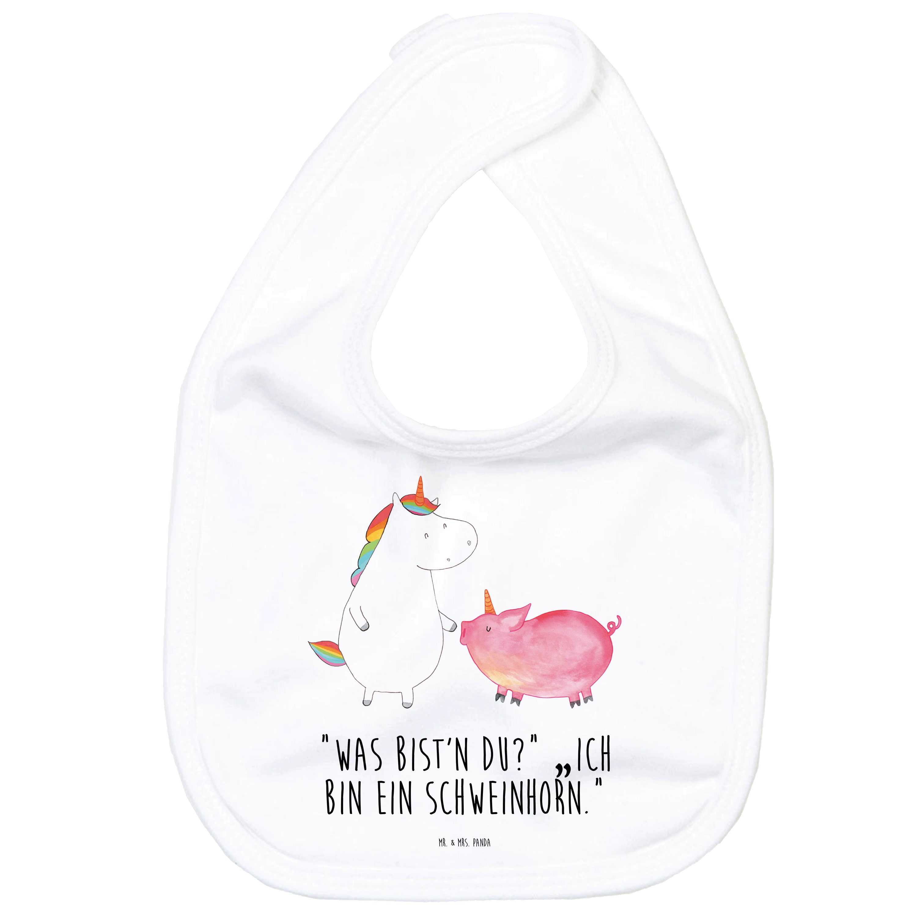 Tragetuch Einhorn Schwein - Weiß - Geschenk, Freundin, Baby Spucktuch, Unicorn