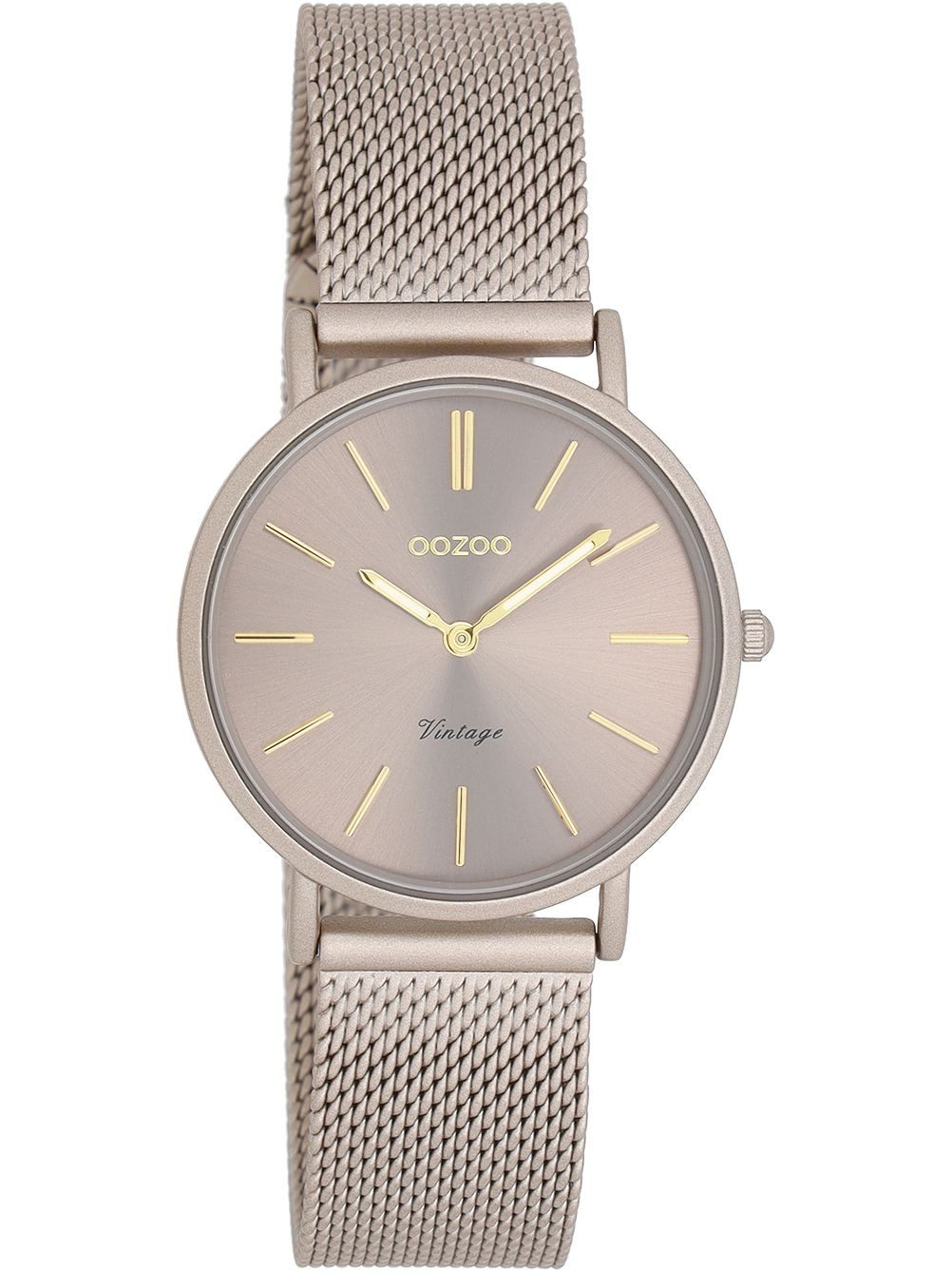 OOZOO Quarzuhr Vintage Damenuhr C20338 Taupe Milanaiseband 32 mm C20338