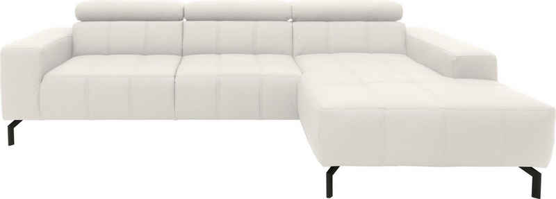 DOMO collection Ecksofa Cunelli L-Form, wahlweise inklusive 6-fach verstellbarer Kopfteilverstellung