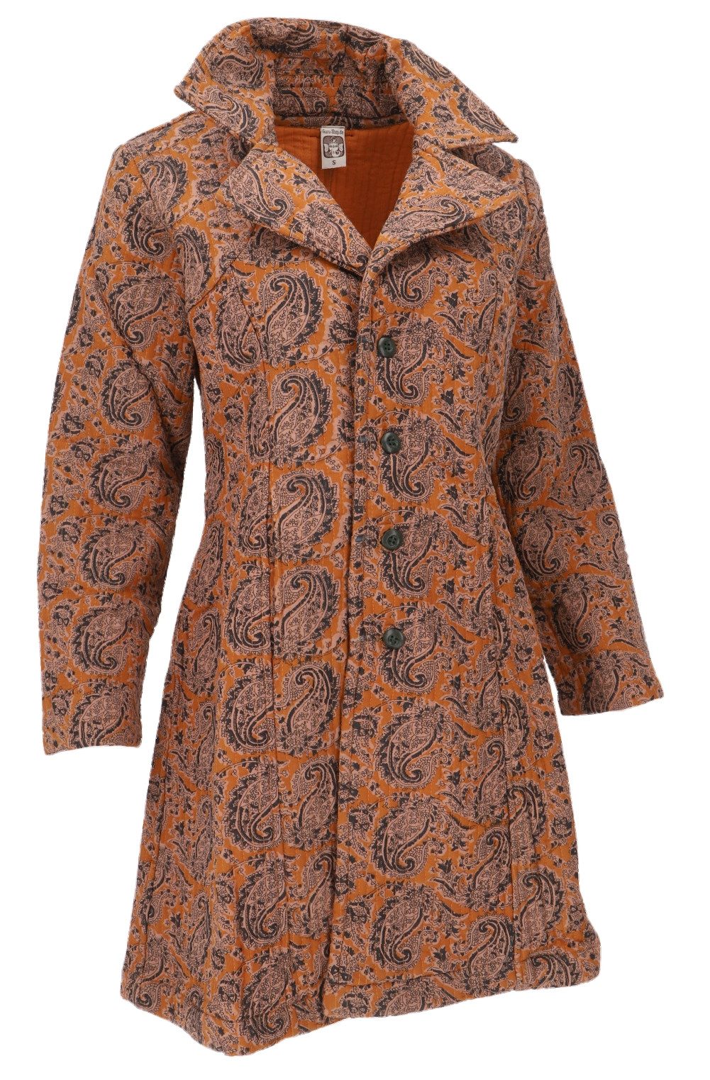 Guru-Shop Langjacke Steppjacke, Kurzmantel, Boho Steppmantel -.. alternative Bekleidung