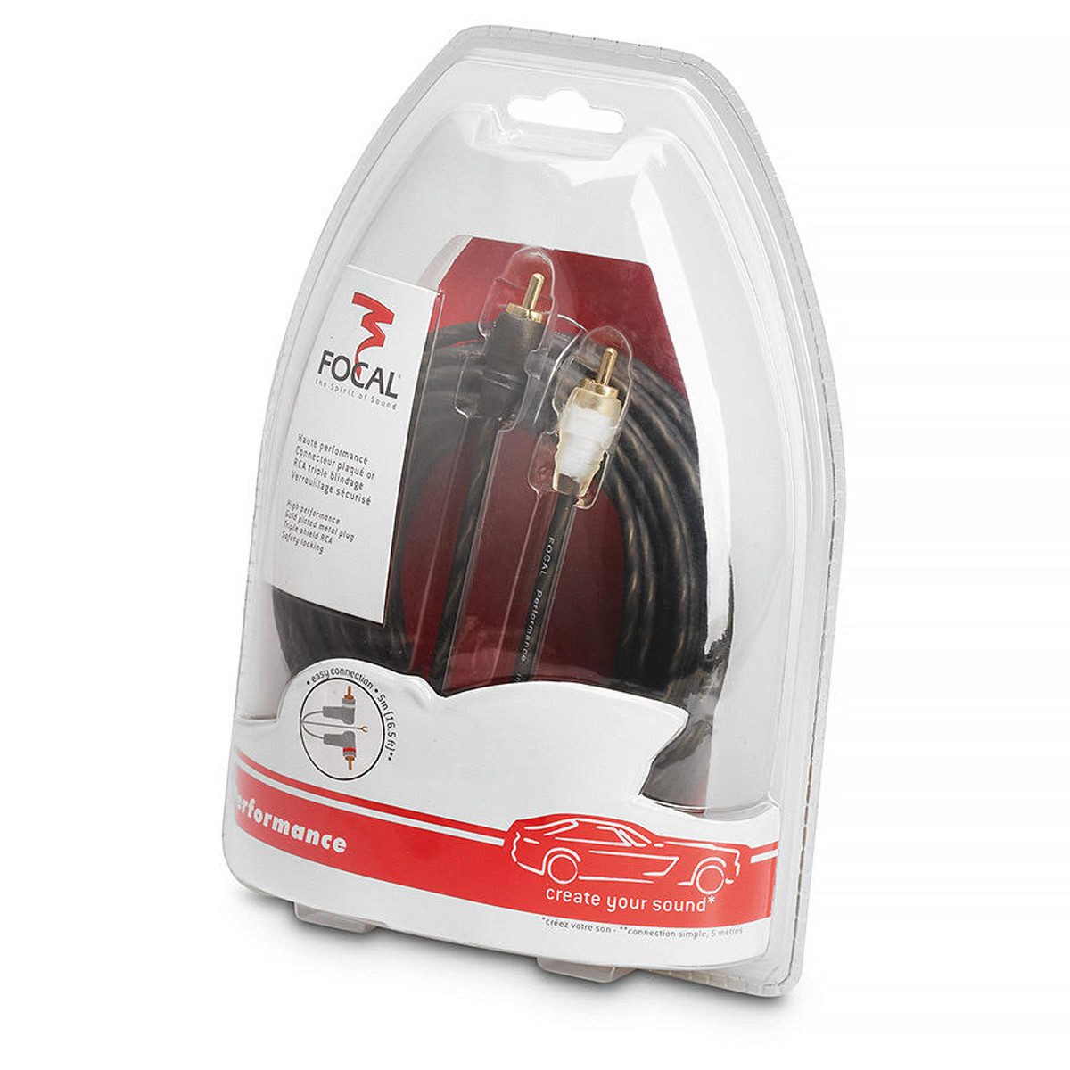 FOCAL FOCAL PR 5, RCA-Kabel (5 m, 90°-Winkelstecker) Audio-Kabel