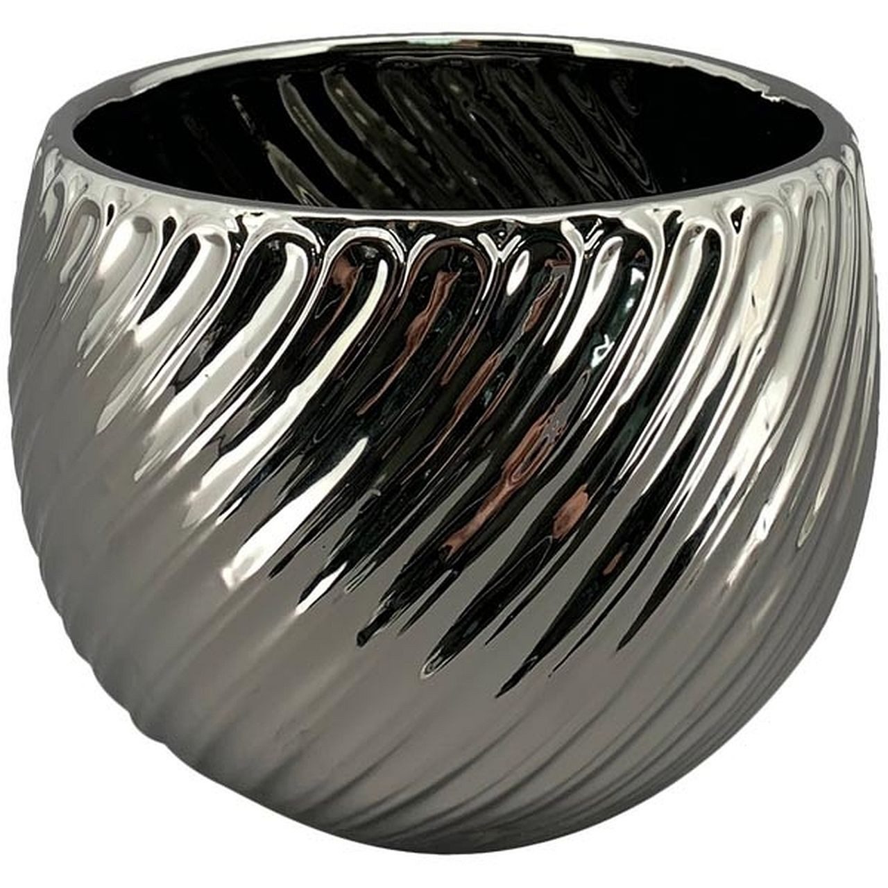 Exner GmbH Garten- & Wohnaccessoires Übertopf Blumenübertopf aus Keramik – Wählbar in 2 dekorativen Вариантыn, Rillenoptik