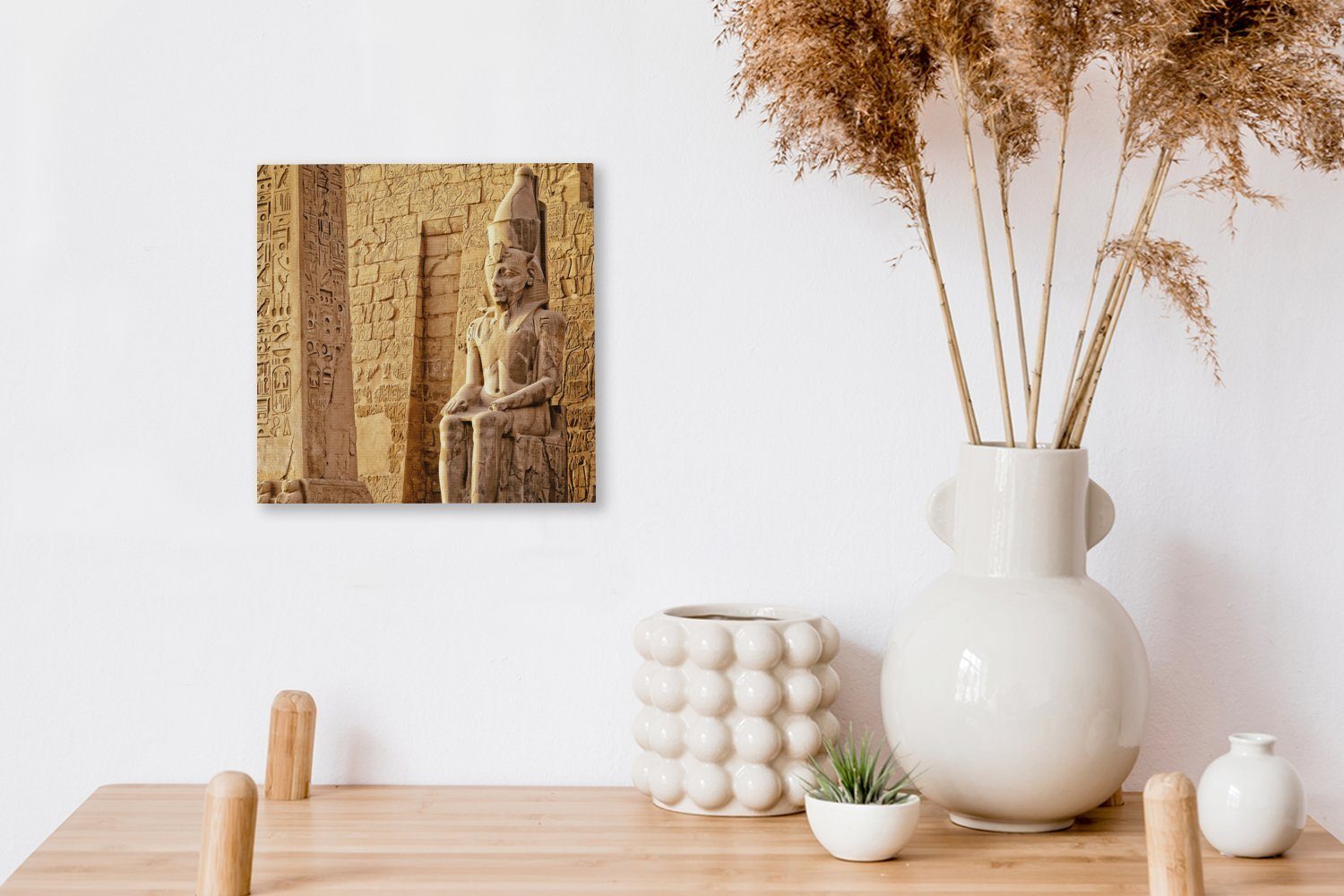 Schlafzimmer St), Statue Ägypten (1 Pharao, Leinwandbild - Bilder OneMillionCanvasses® Leinwand für Wohnzimmer -