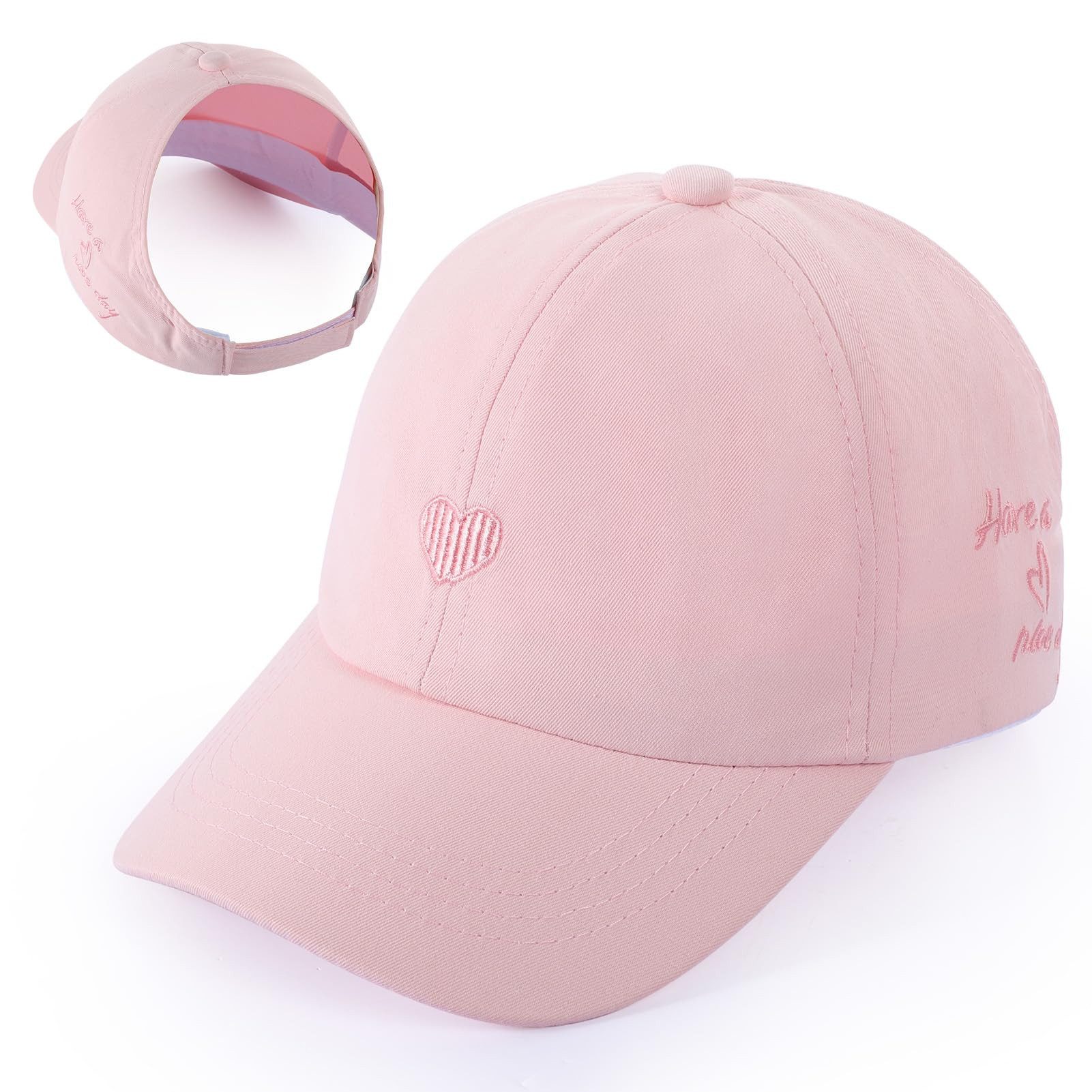 nsihing Sonnenhut Baseballkappe Pferdeschwanz für Kinder,Basecap für Mädchen Weich Atmungsaktives,Sonnenhut Kinder Sommer UV-Schutz