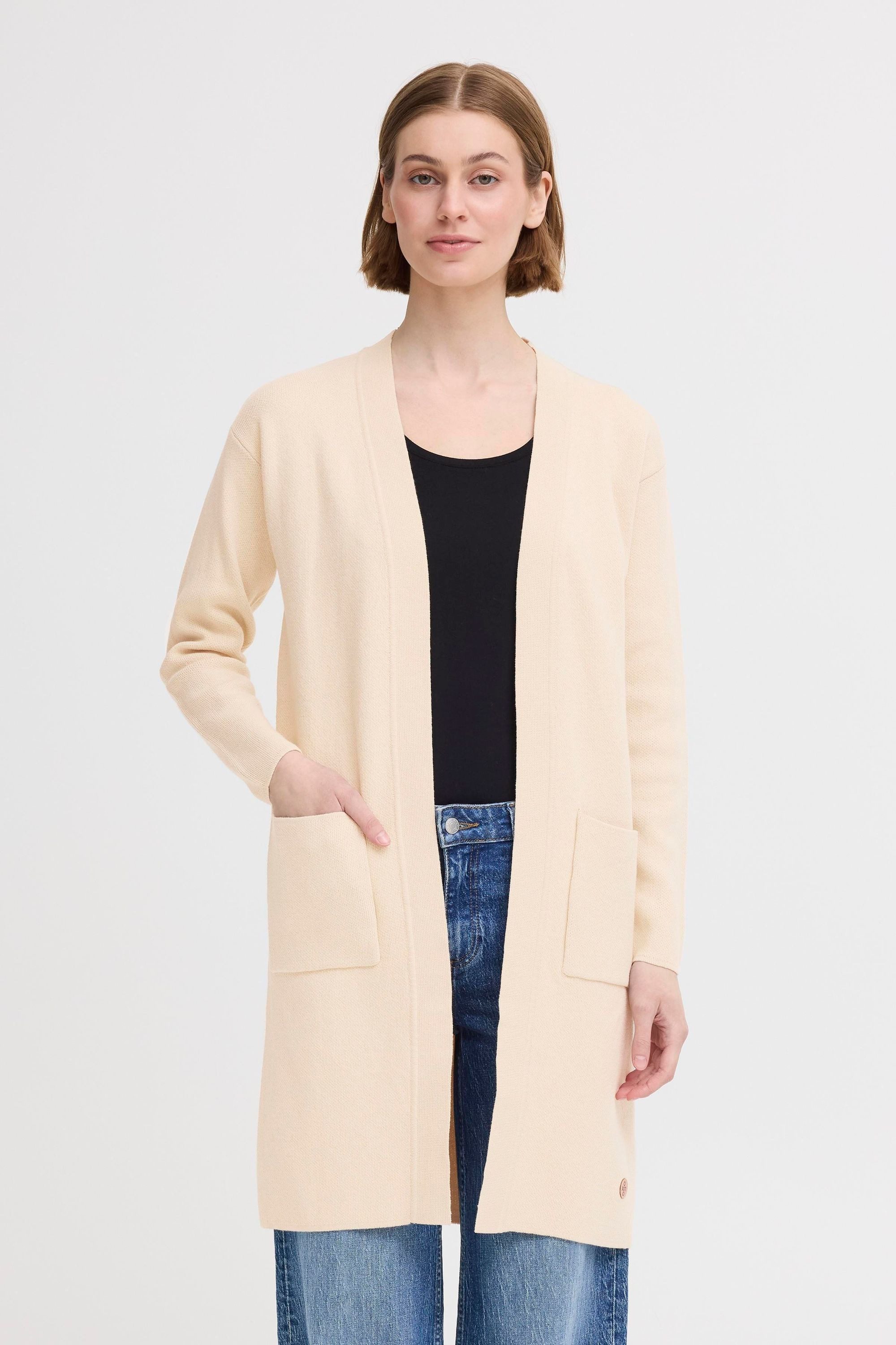 OXMO Strickjacke OXFINA Langer Feinstrick-Cardigan mit günstig online kaufen