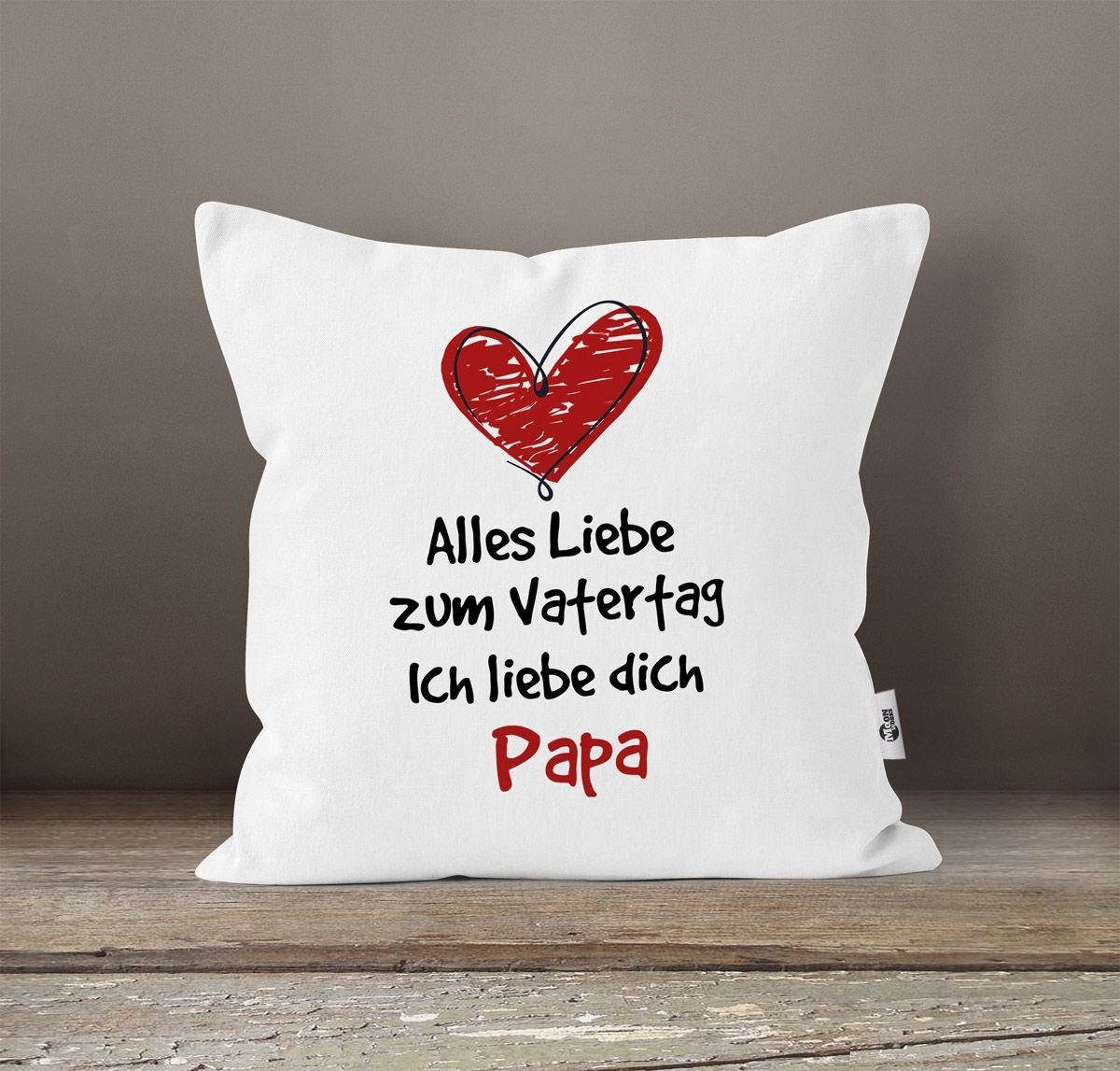 Dekokissen Spruch Liebe Papa Vatertagsgeschenk Vatertag Alles Deko-Kissen zum weiß Geschenk MoonWorks® MoonWorks Kissen-Bezug