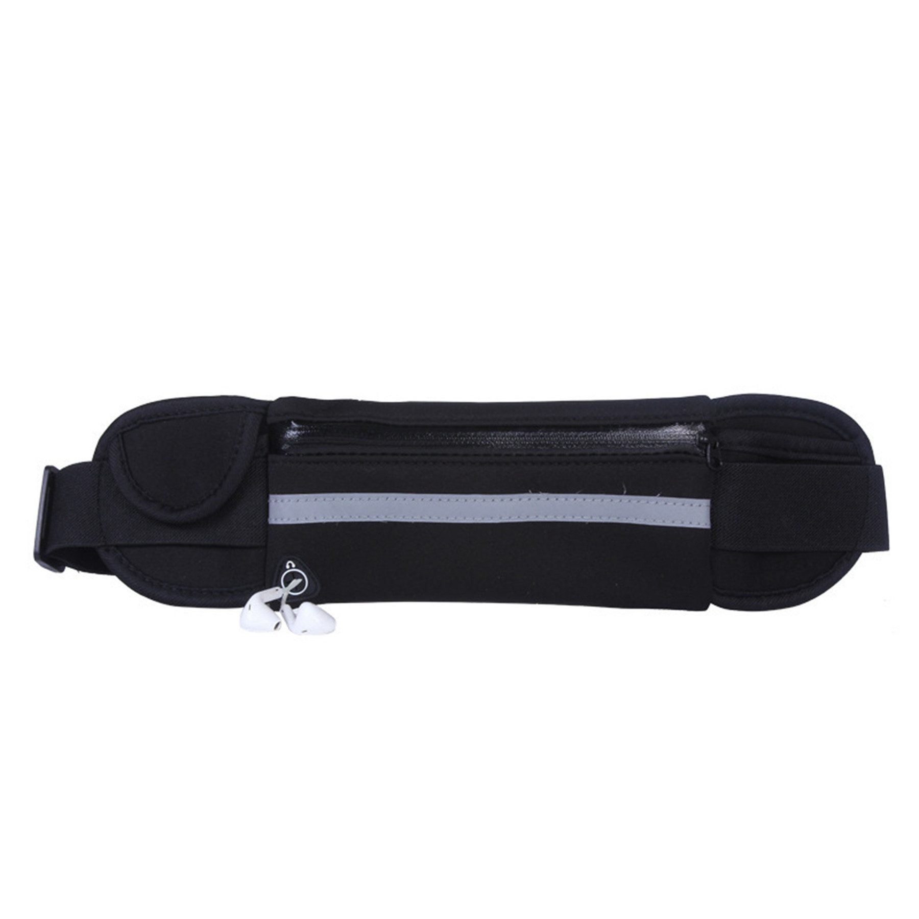 Mutig Bauchtasche Bauchtasche für Damen und Herren, Laufgürtel Handy (Verstellbarer Running Belt mit Reflexstreifen, Sport Bauchtasche mit Trinkflasche und Kopfhöreranschluss), für Laufen, Wandern, Radfahren