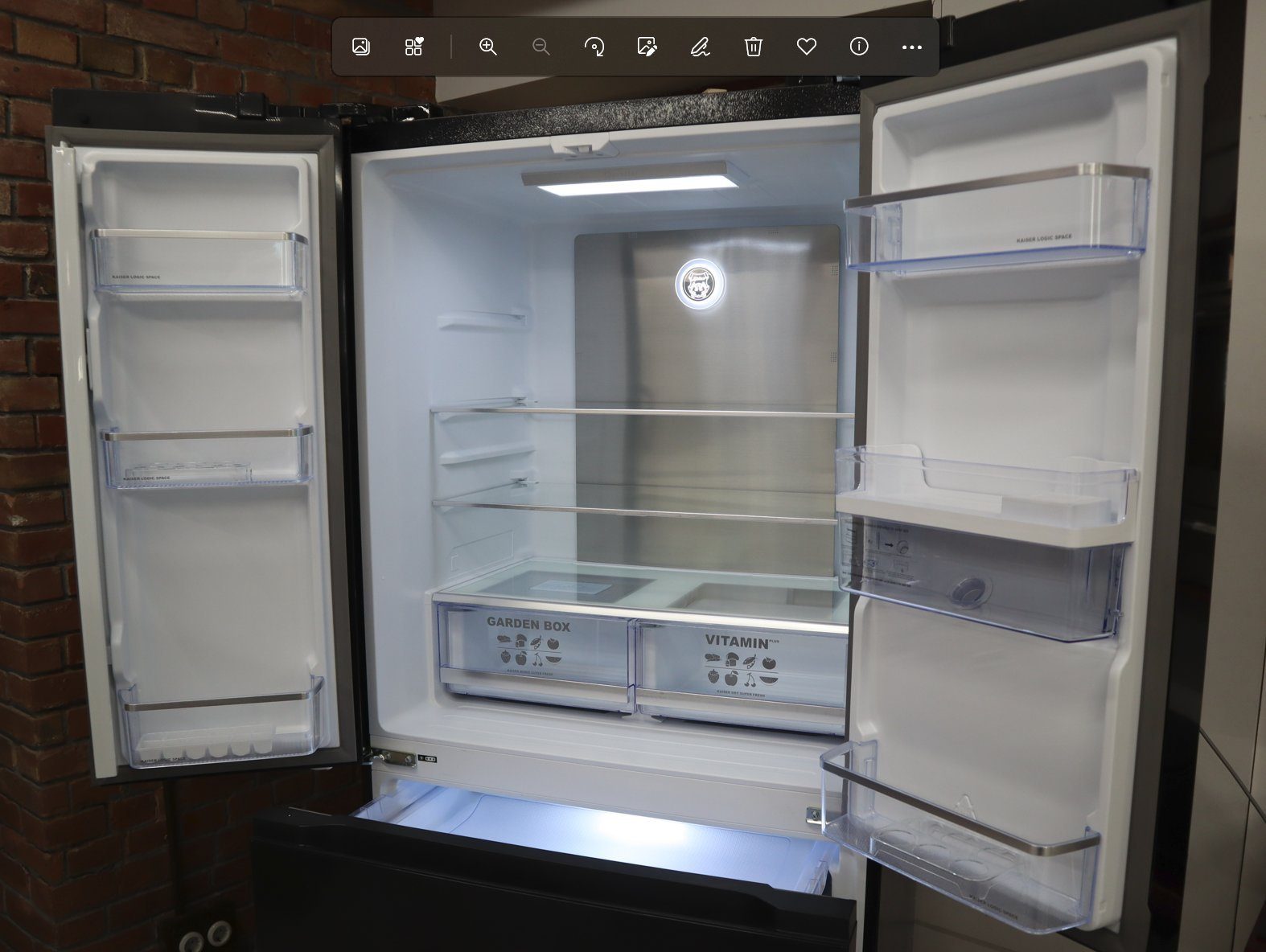 Kaiser Küchengeräte Side-by-Side Retro Kühlschrank, 183 cm hoch, 83.6 cm breit, No Frost 506 L KS 80425 Em N, 83 cm breit, 183 cm hoch, 83.6 cm breit, Retro Küh – Bild 3 von 4