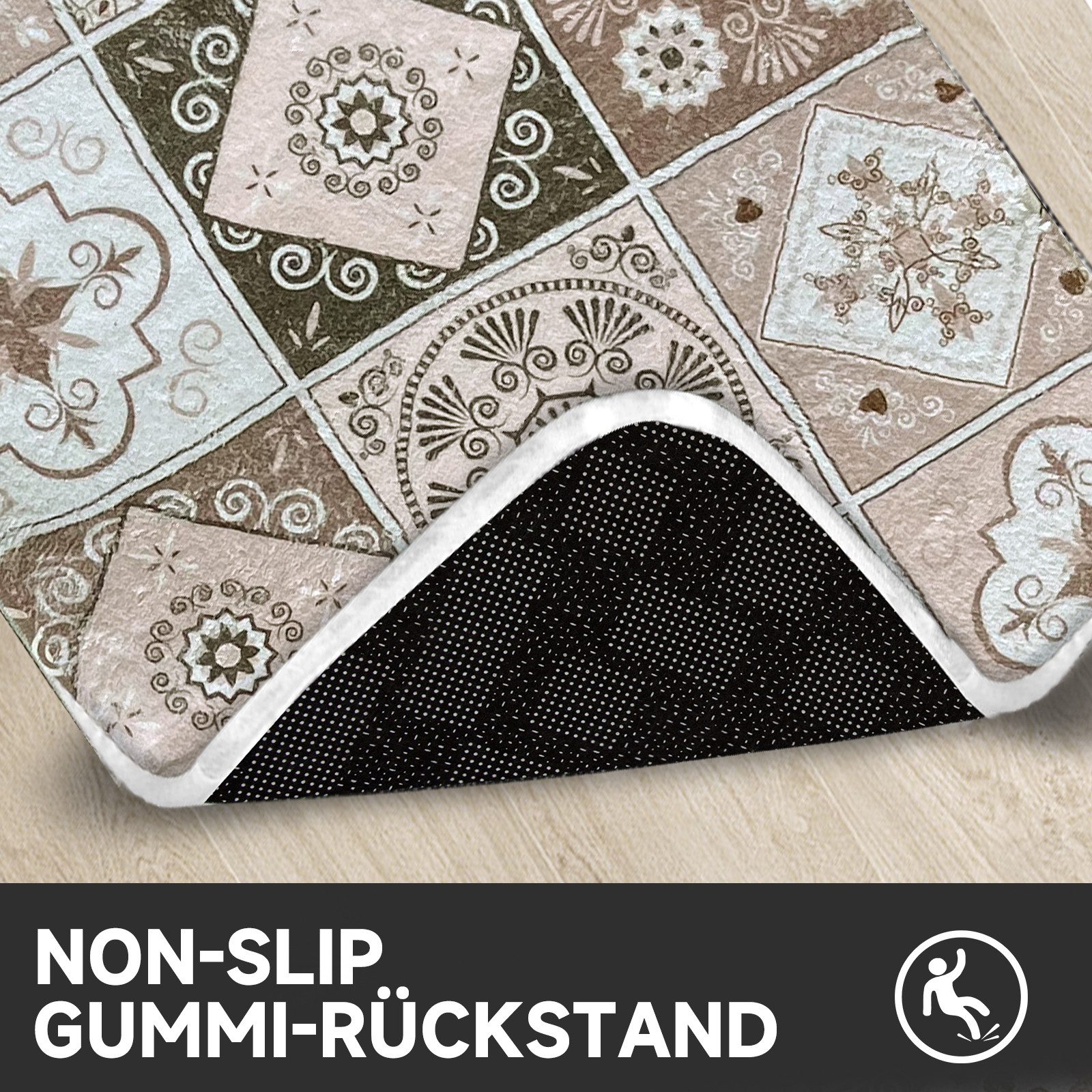 HOMELUX Badematte Badematte Badvorleger Badteppich Duschvorleger Set, Rutschfester Gummi, Lichtecht, Schallschluckend, Ruschsicher, Polyester, Größe: 50x160cm+50x80cm