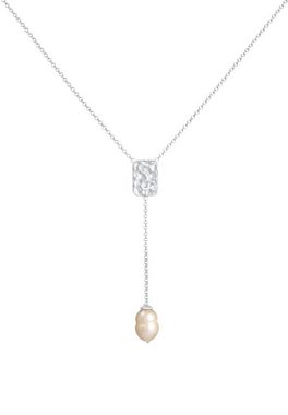 Elli Premium Perlenkette Y-Kette Barock Perle Organic Zeitlos 925 Silber