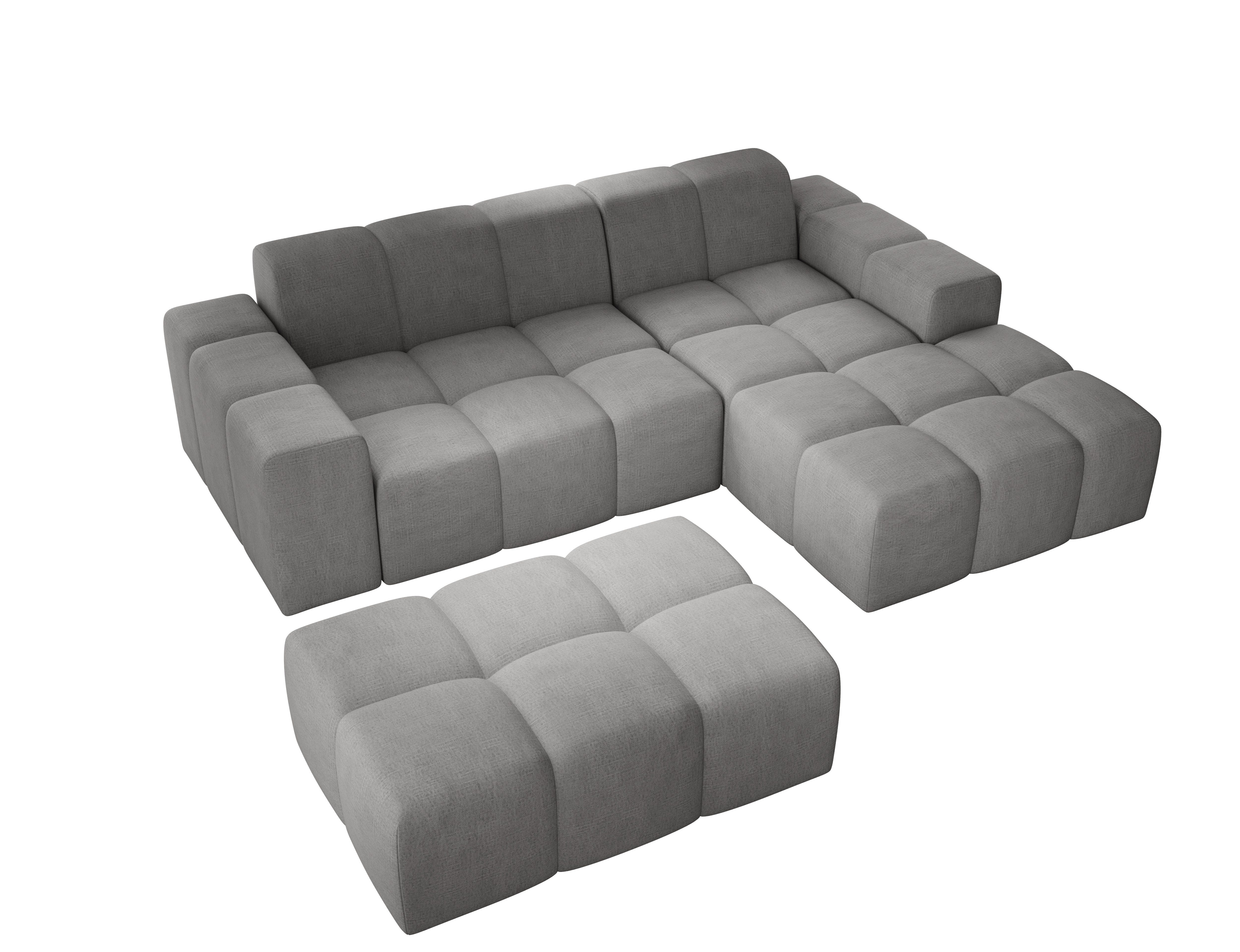 PROMETO Möbel Ecksofa Sofa mit Hocker, Couch L-Form Veloursstoff Fogo günstig online kaufen