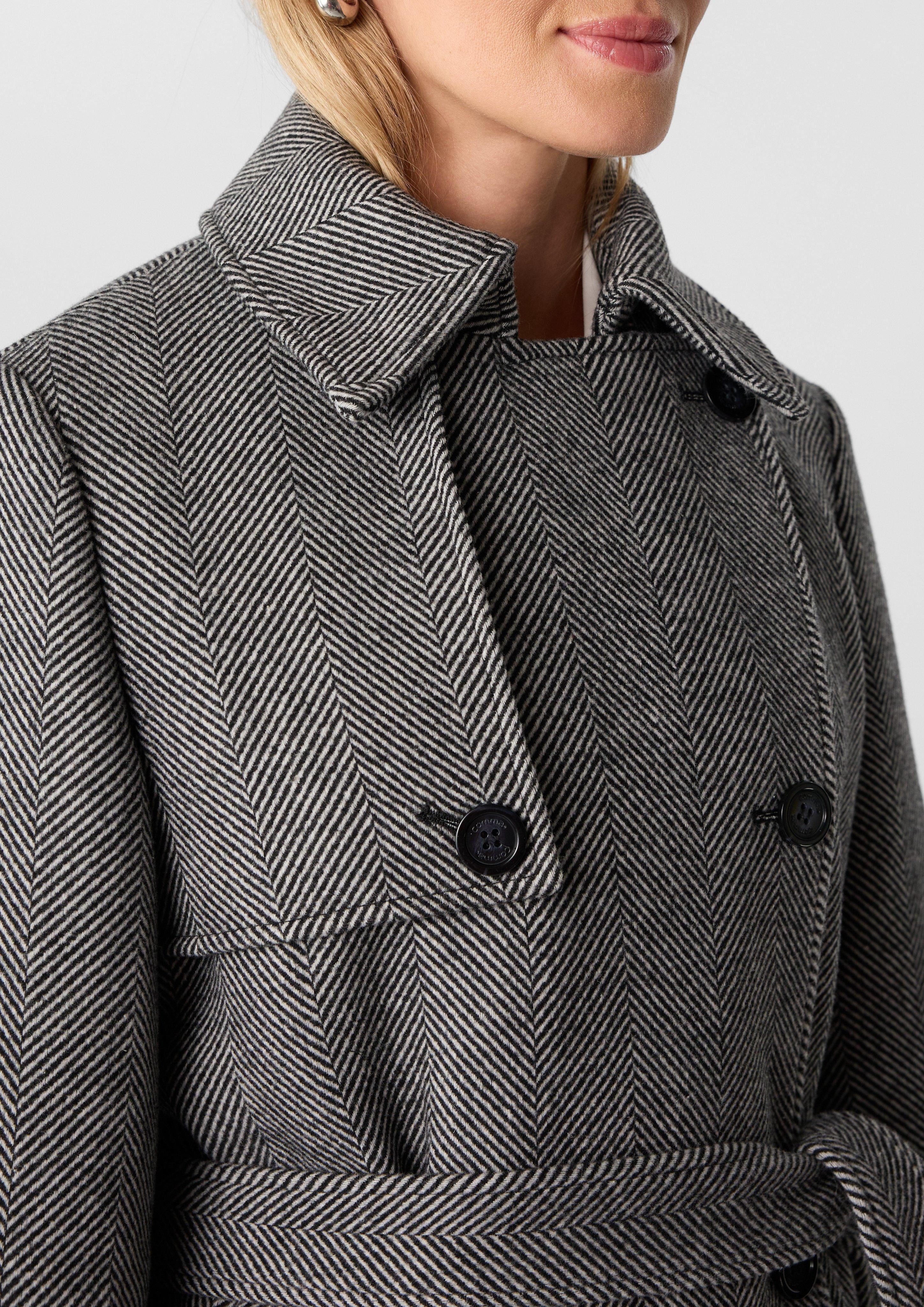 comma Langmantel Eleganter Trenchcoat aus Wollmix günstig online kaufen