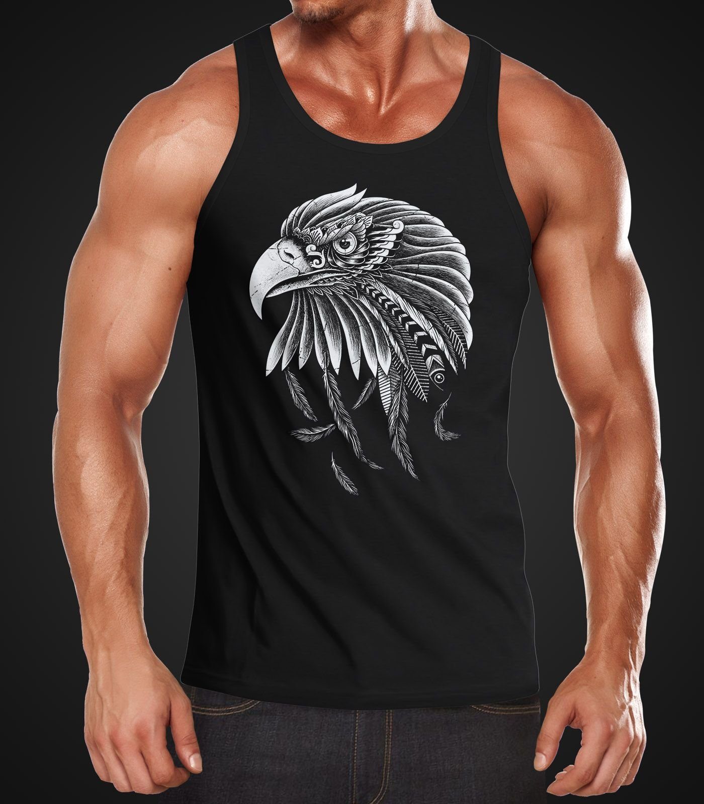 Neverless Tanktop Herren Tank-Top Adler Aufdruck günstig online kaufen