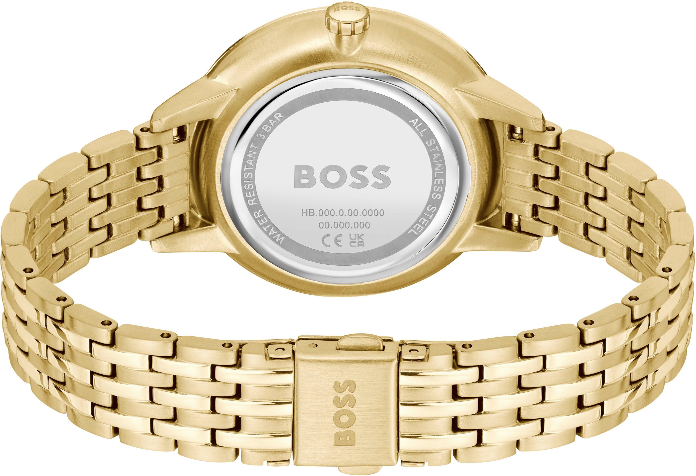 BOSS Multifunktionsuhr SYMPHONY 1502782, Quarzuhr, Armbanduhr, Damenuhr, Edelstahlarmband, analog