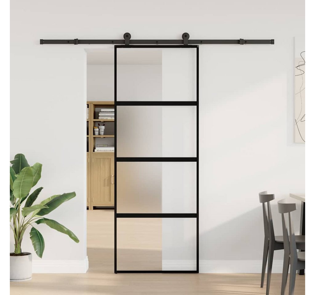 Thumbnail - vidaXL Schiebetür, Schiebetür mit Beschlag 76x205 cm Hartglas & Aluminium