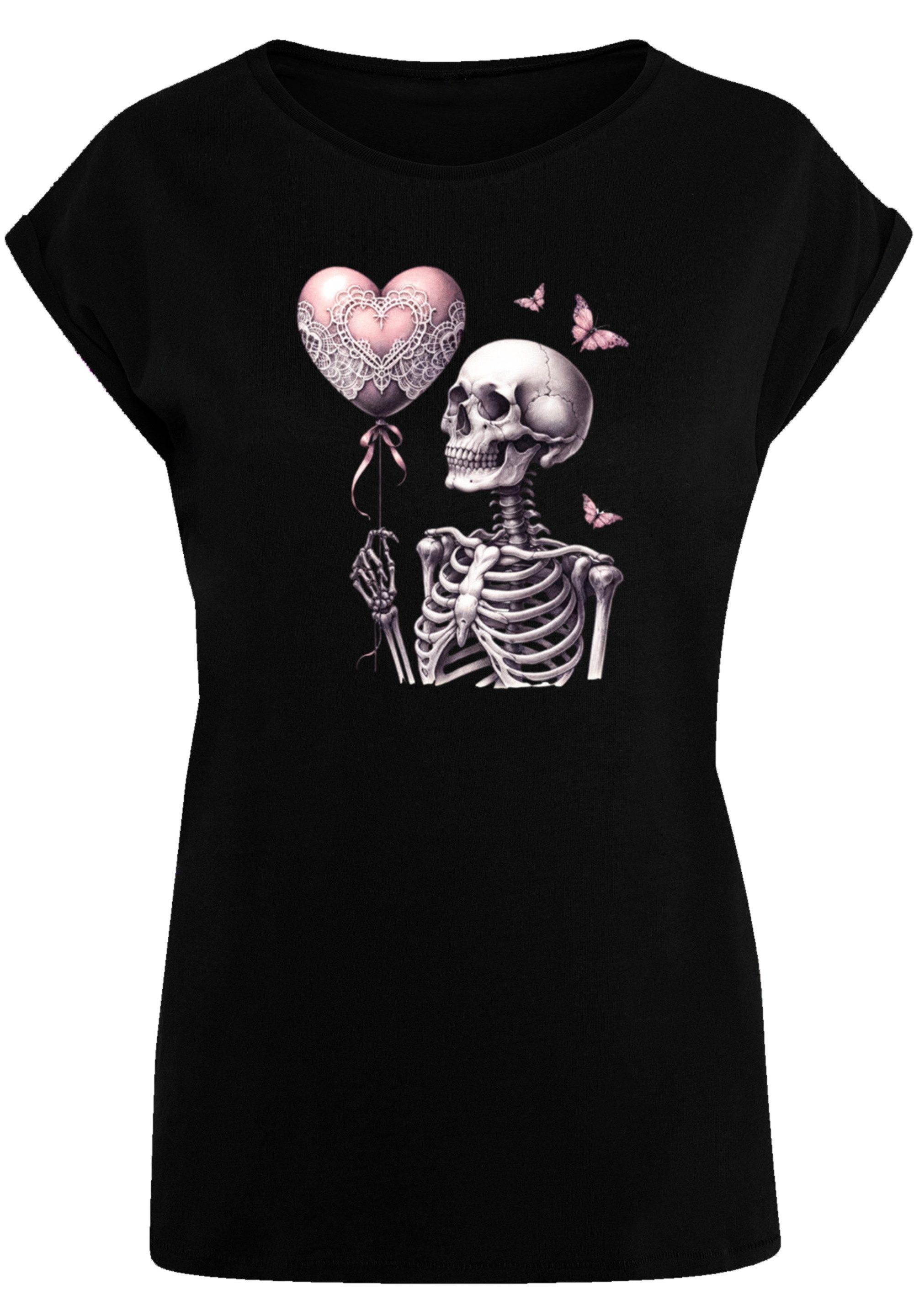 F4NT4STIC T-Shirt Skelett hält Herzballon Premium günstig online kaufen