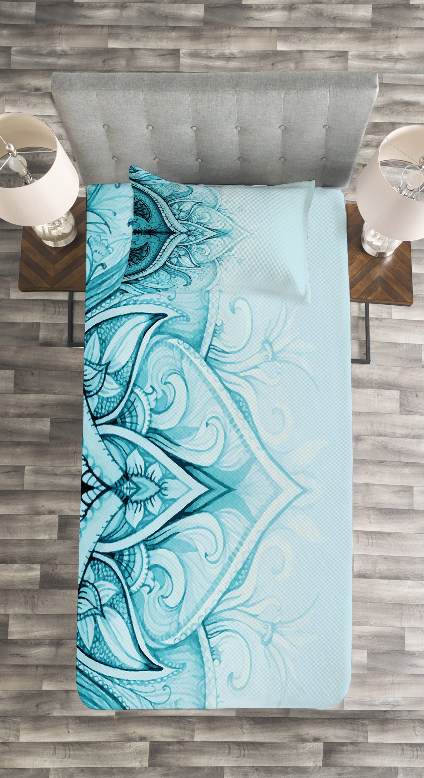Mandala Tagesdecke dekorative Set Kissenbezügen mit Abakuhaus, Spitze Waschbar,