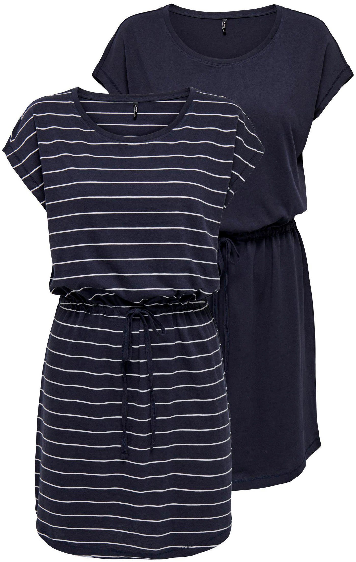 LIFE CLOUD S/S DANCER (NADIA) Shirtkleid STRIPE Detail:PACK DRESS 2 Night ONLMAY JRS CS PACK NIGTH Sky (2er-Pack) ONLY SKY