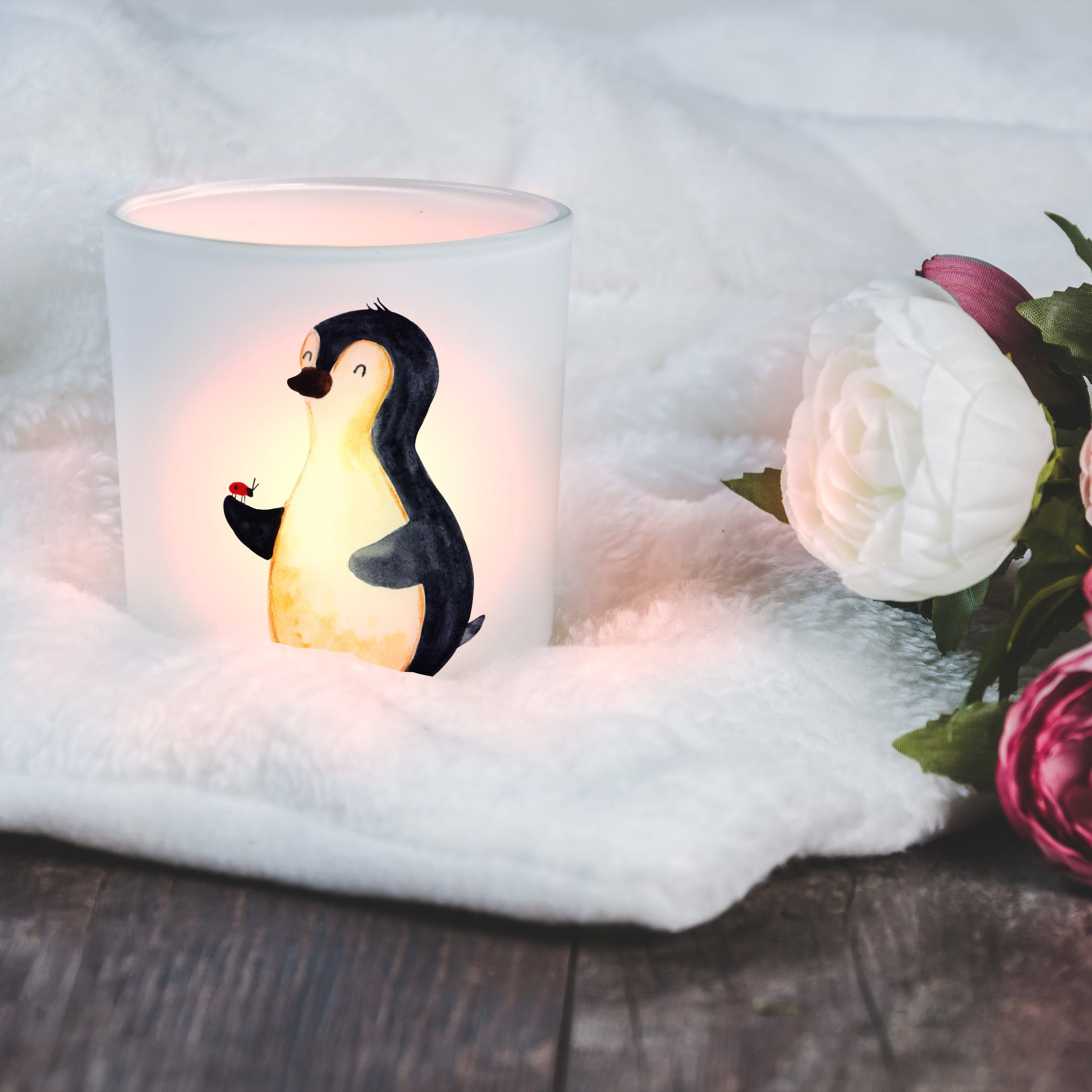Mr. & Mrs. Panda Windlicht (1 - aufmerksam, Pinguin - Marienkäfer Transparent Wund kleine Geschenk, St)