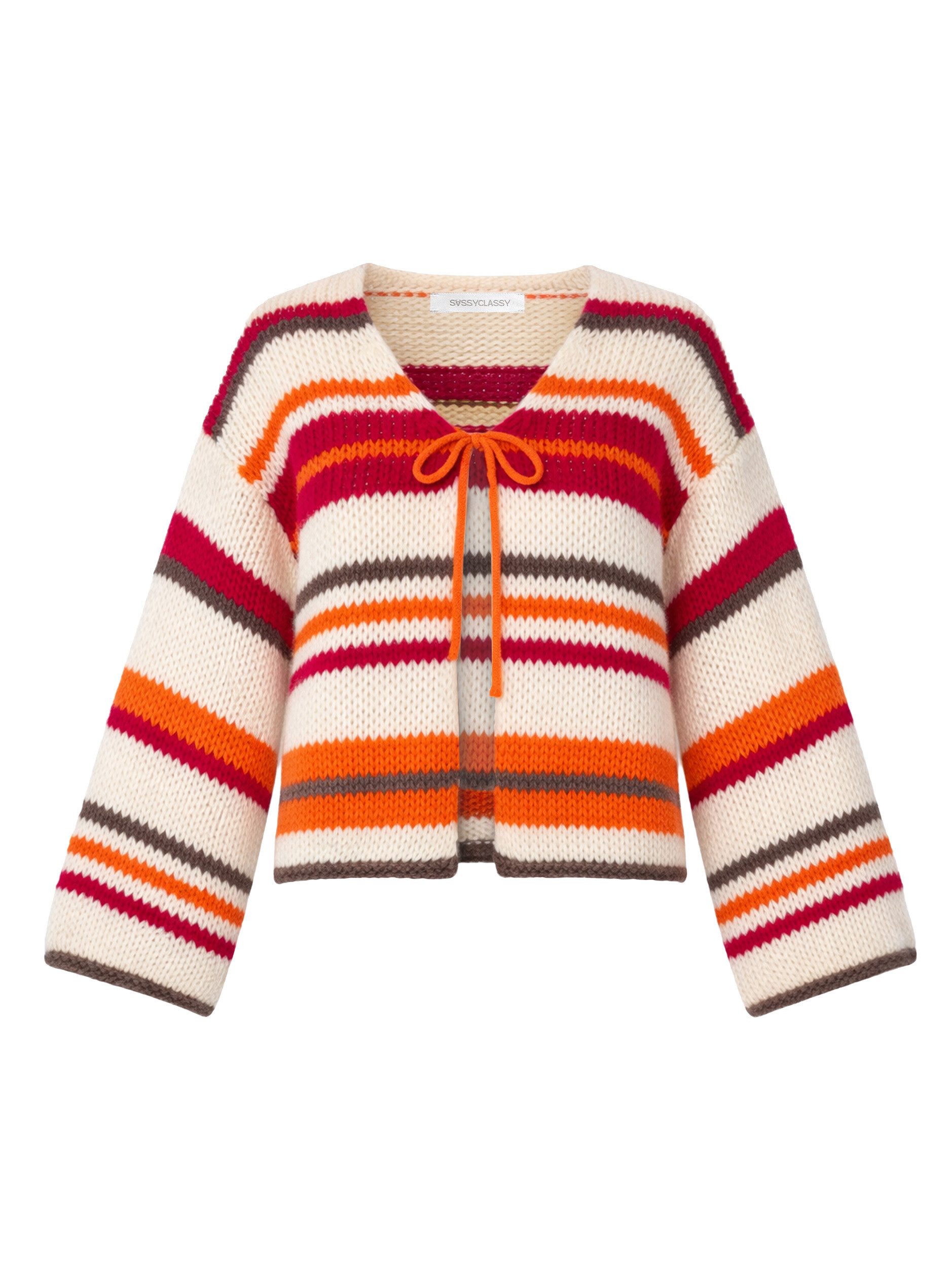 SASSYCLASSY Cardigan Gestreifte Strickjacke für Damen Weicher Cardigan mit günstig online kaufen