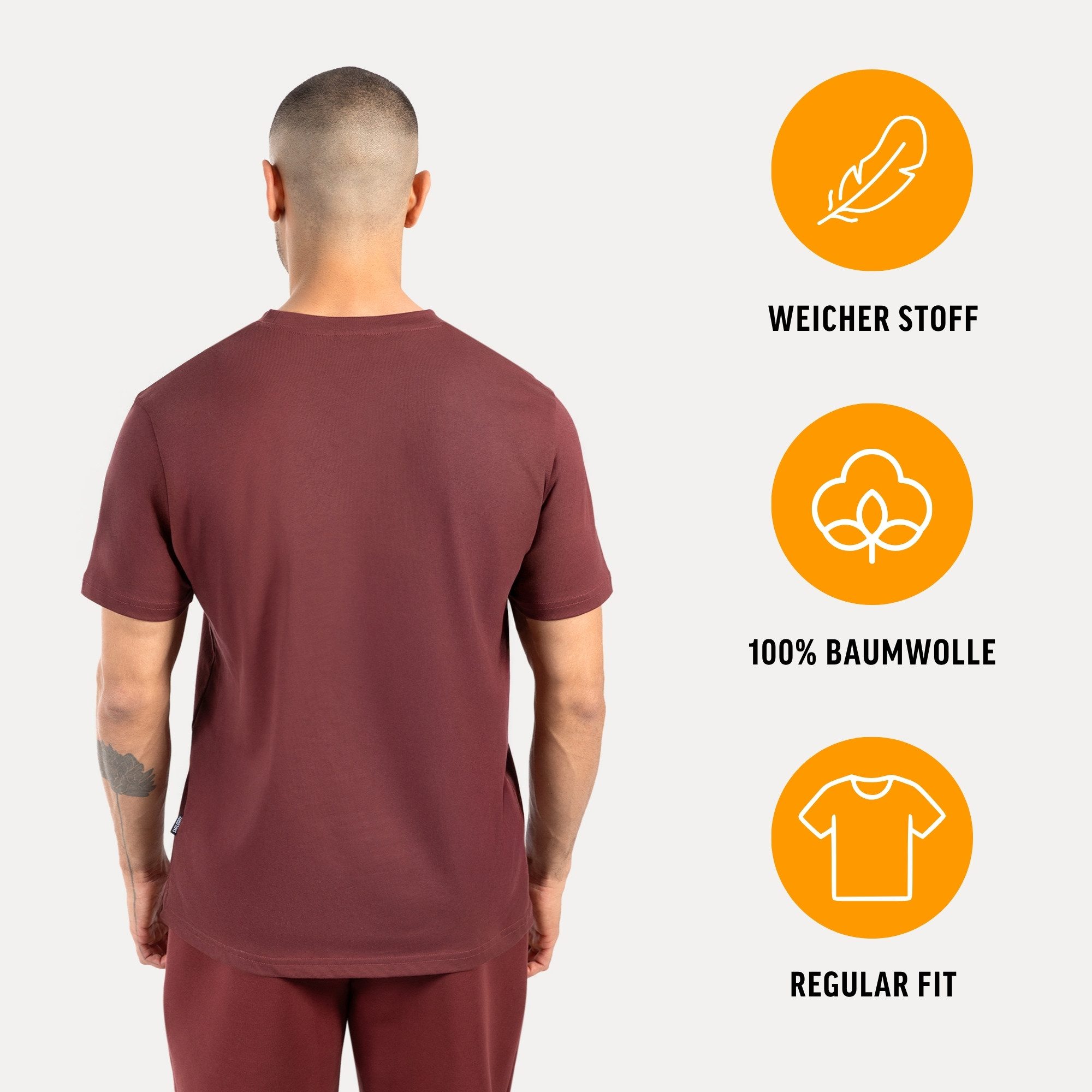 Smilodox T-Shirt Ilyas, Komfortables Herren-Shirt, Weiche hochwertige Baumwolle Schlichtes Oberteil Metalllabel Vielseitig kombinierbar Freizeit