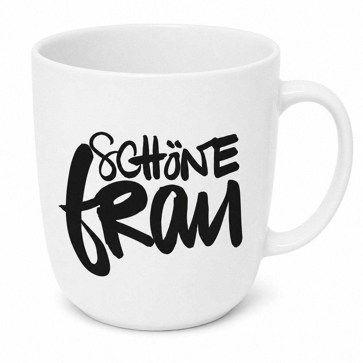PPD Becher Porzellan-Becher mit Schriftzug Schöne Frau Weiß Schwarz, 1-tlg., Melamin