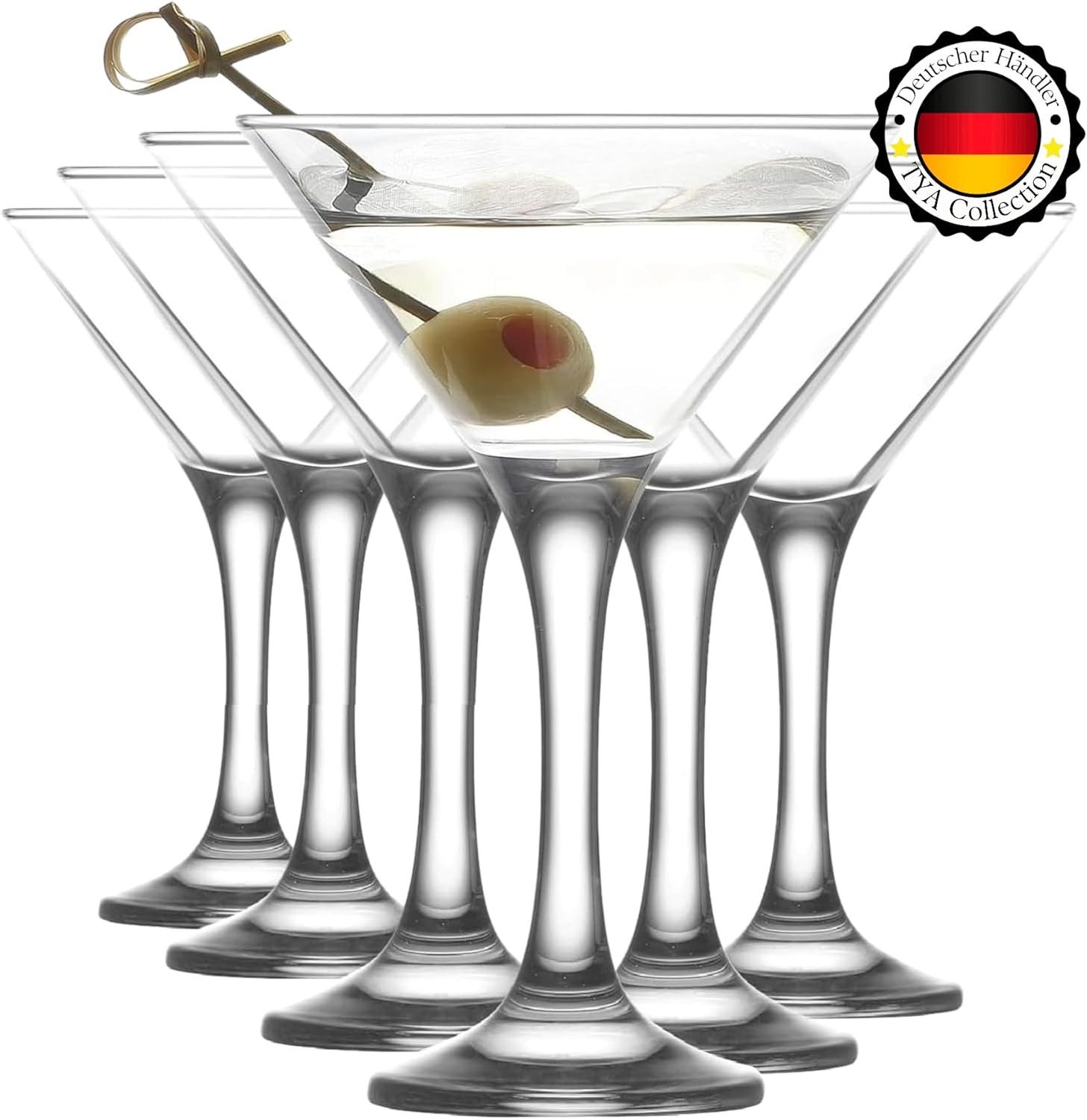 TYA Collection Martiniglas Martini Gläser, Cocktailgläser, Party Trinkgläser, Espresso, Glas, Besondere Partys