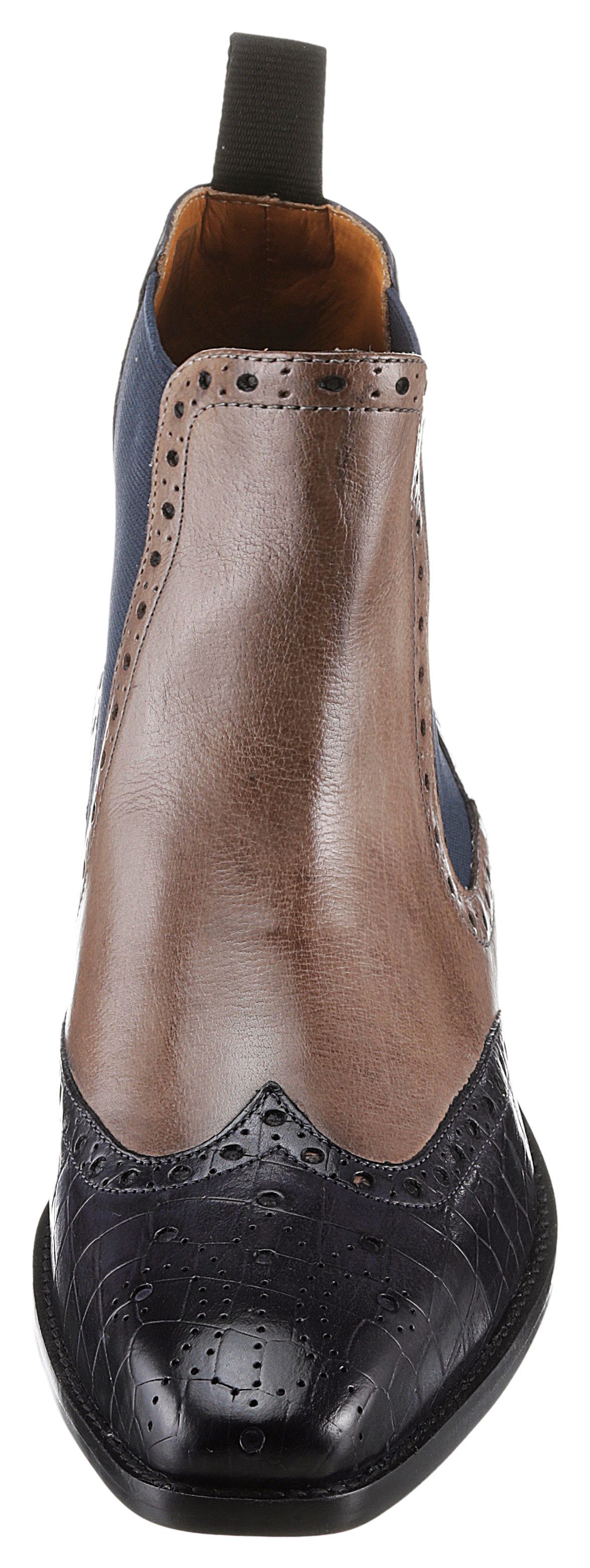 Melvin & Hamilton Martin 5 - vegetabil gegerbt Chelseaboots Budapester, Anzugschuh, Business Schuh mit feiner Lochung