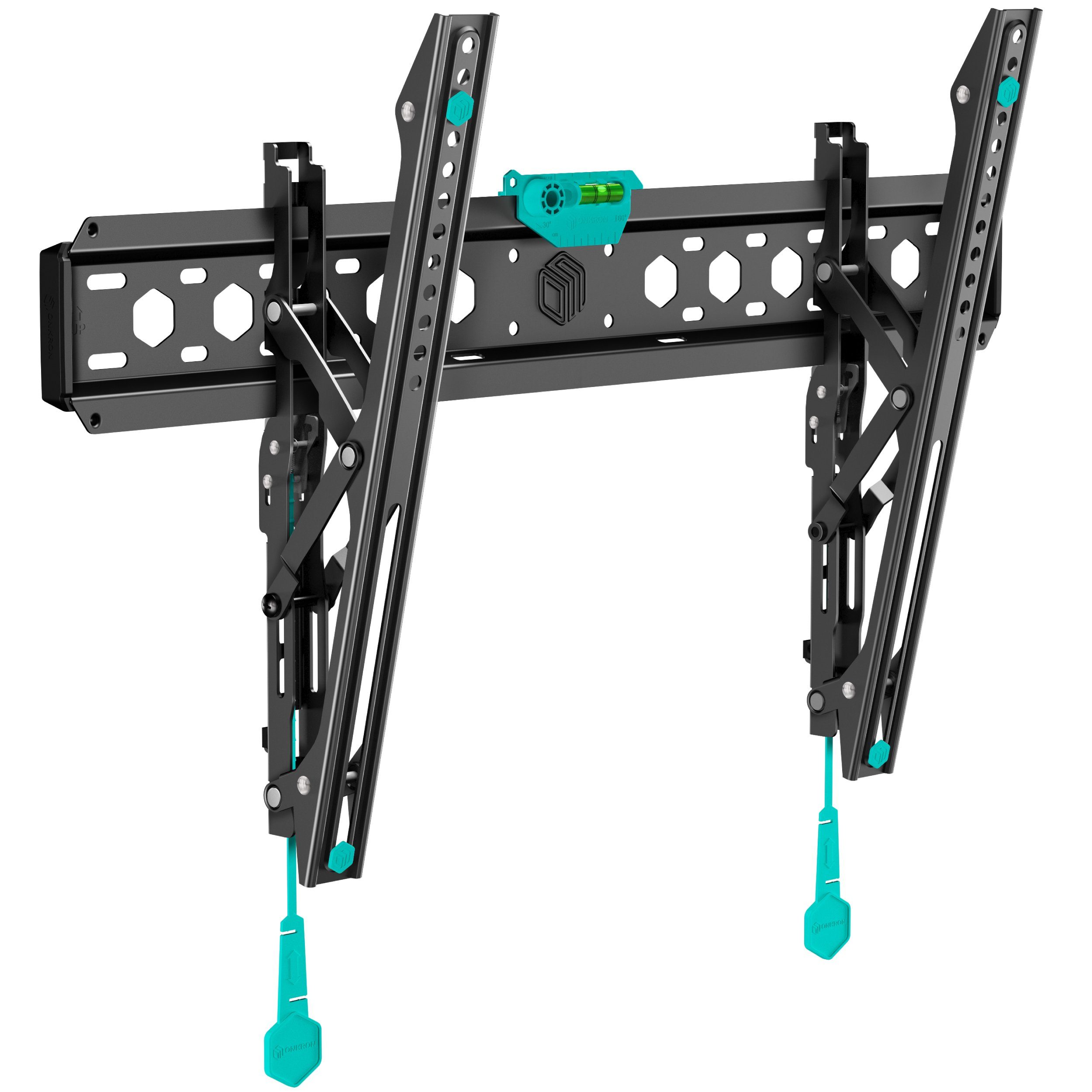 ONKRON TV-Wandhalterung 43-85 Zoll, bis 68 kg, VESA 75x75-600x400, TM6-B, (bis 85,00 Zoll, neigbar, ultra slim, Click’n’Pull-System, Wasserwaage)
