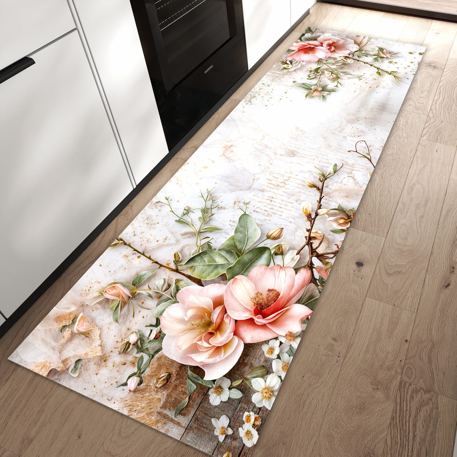 Primedeco Teppich Küchenteppich Warme Blumenarrangement PVC rutschfest abwaschbar Läufer, Rechteckig, Höhe: 3 mm, Pflegeleicht & Wasserabweisend