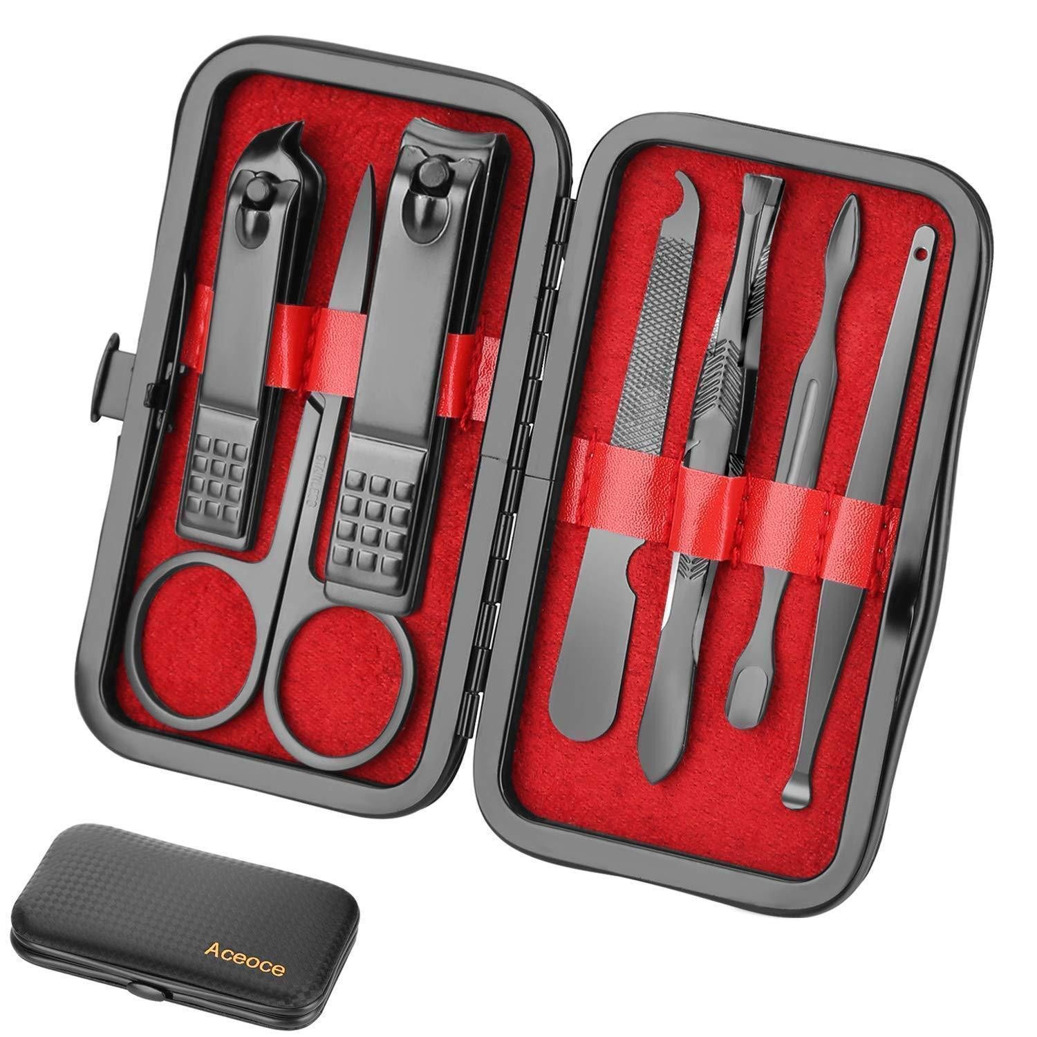 LuxusKollektion Nagelknipser-Set Maniküre Set Männer Edelstahl Nagelknipser Reise Pediküre Grooming Kit