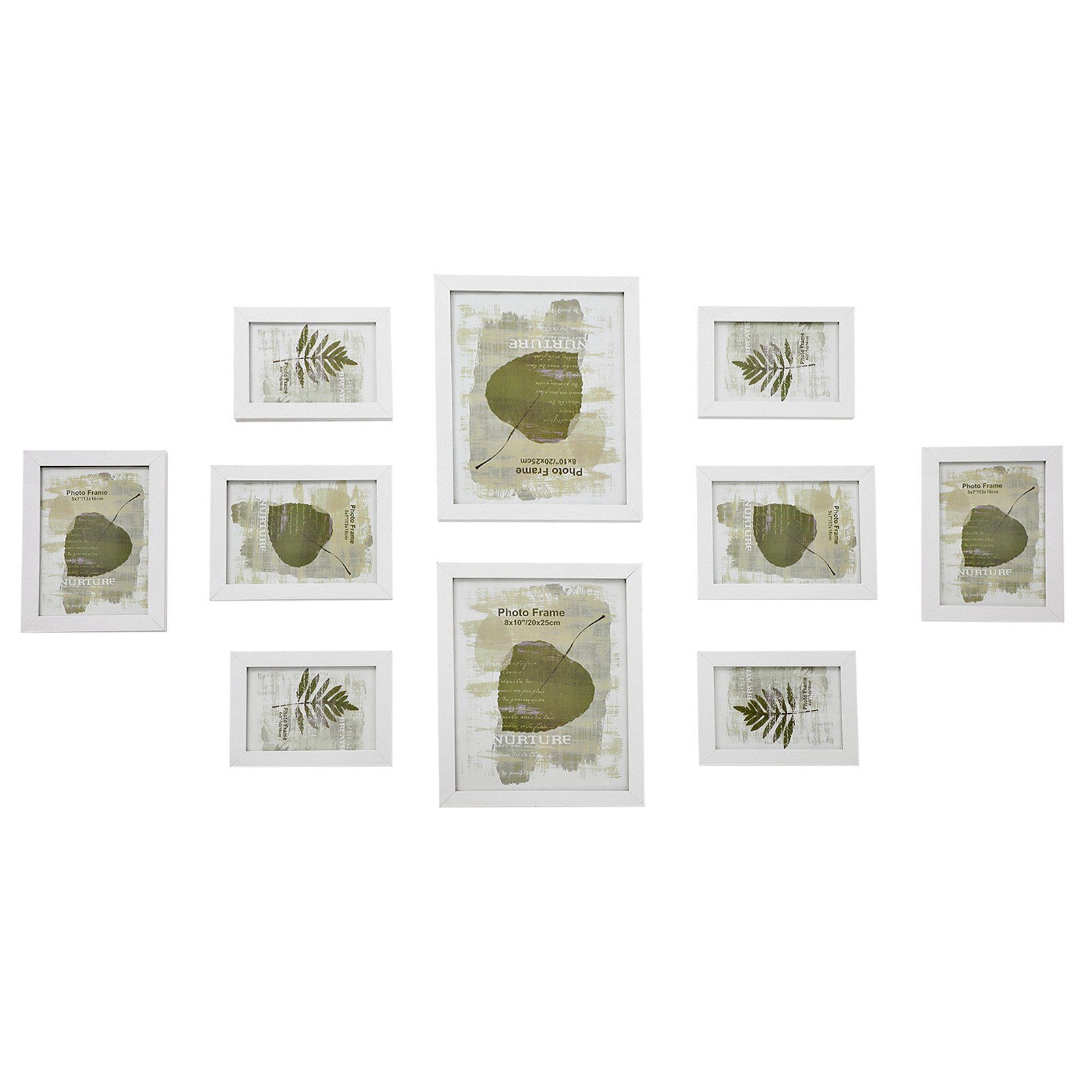 SONGMICS Bilderrahmen-Set Fotorahmen, 10er Set, für 2 in 20 x 25 cm, 4 in 13 x 18 cm, 4 in 10 x 15 cm