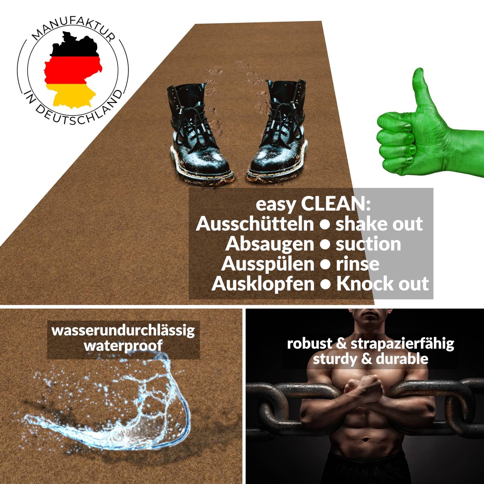 ANRO Läufer Teppichläufer POET Sauberlaufmatte Fußmatte günstig online kaufen