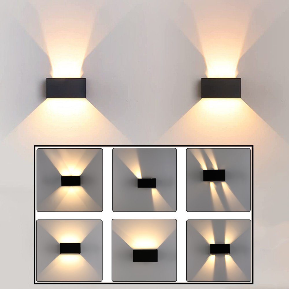 LETGOSPT LED Wandleuchte 12W LED Wandleuchten Auf und ab Einstellbarer 2 x 12W Klee LED Wandlampe