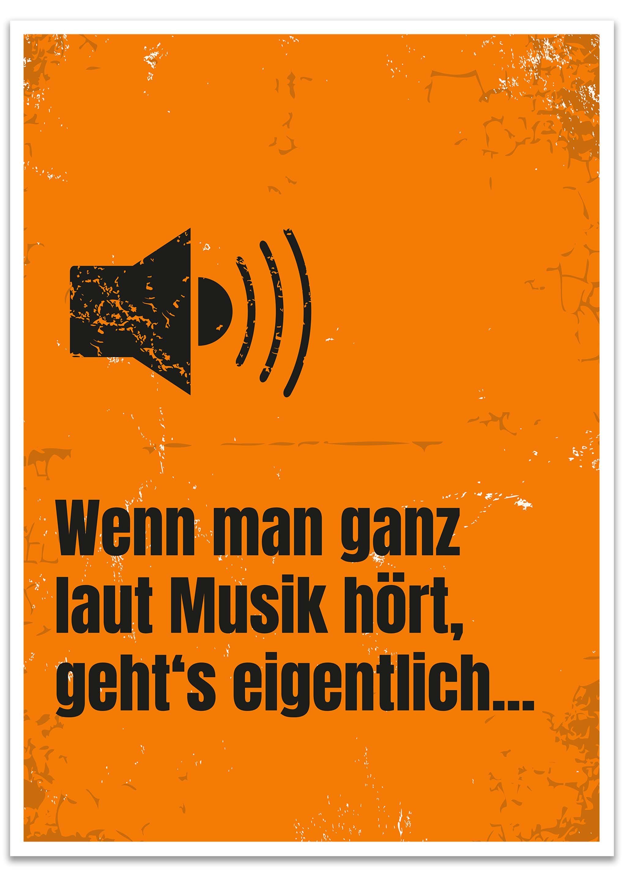 wandmotiv24 Poster Musik, Megafon, Spruch, Sprüche (1 St), Wandbild
