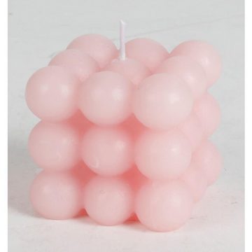 BURI Tafelkerze 16 Stück Bubble-Kerzen 6cm Blasen Kugeln quadratisch, verschiedene Far