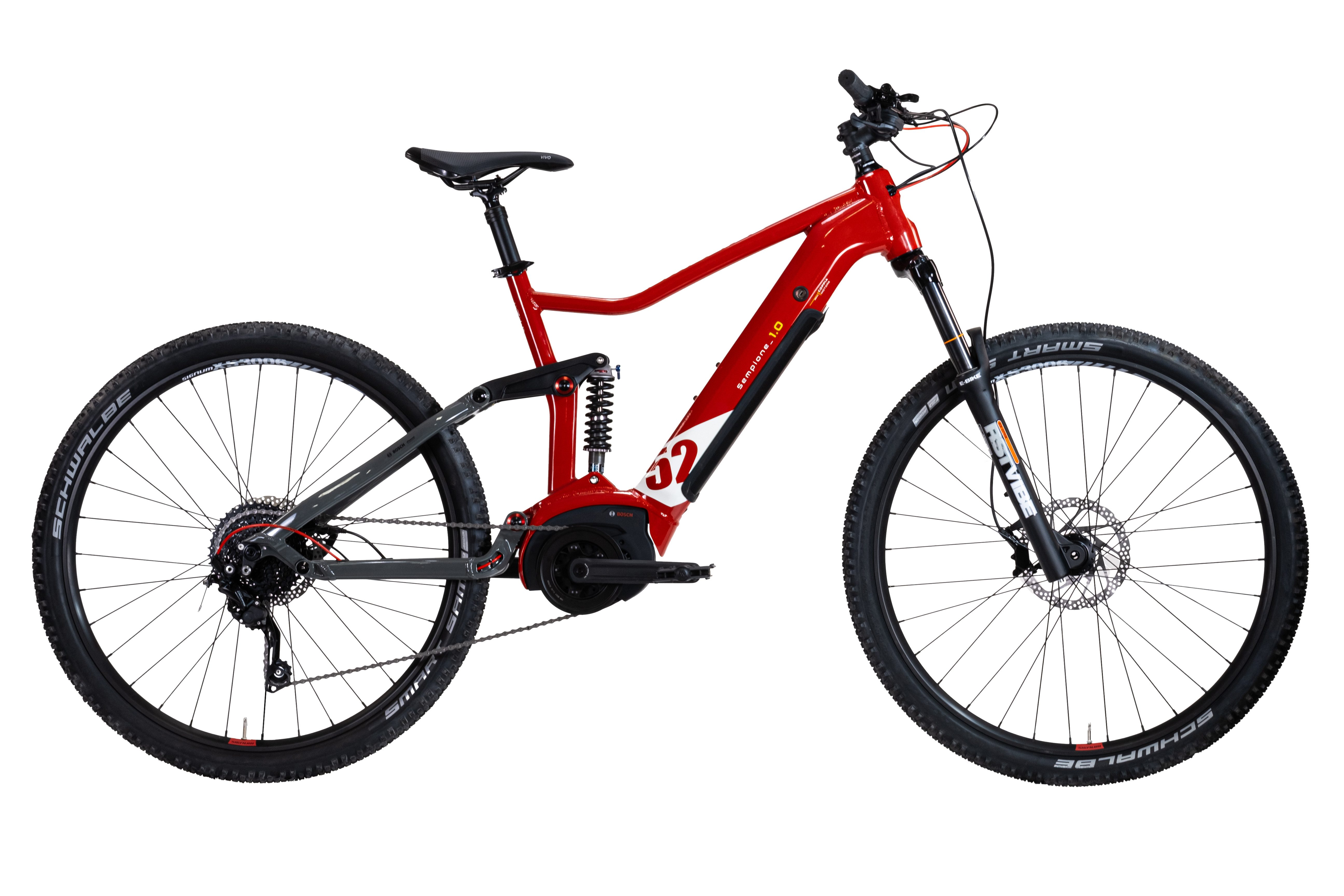 Lombardo E-Bike Mountainbike LOMBARDO SEMPIONE FULLY / BOSCH 500 Wh 29" rot 10 Gänge, 10 Gang Shimano DEORE RDM-6000 Schaltwerk, Kettenschaltung, Mittelmotor, 500 Wh, BOSCH PERFORMANCE LINE 36 V/250 W, Mittelmotor