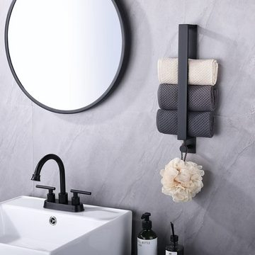 CALIYO Handtuchstange Edelstahl Handtuchhalter, Badetuchhalter kleber, Gästehandtücher Handtuch Halter mit Haken für Badezimmer