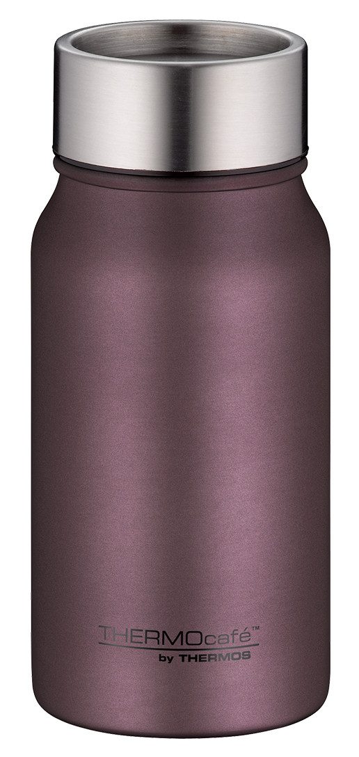 THERMOcafé Thermobecher TC DRINKING MUG, absolut dicht, spülmaschinenfest, 1-tlg., Edelstahl, Kunststoff, Silikon, 0,35l, 8h heiß & 16h kalt, zerlegbares Push Button Lid
