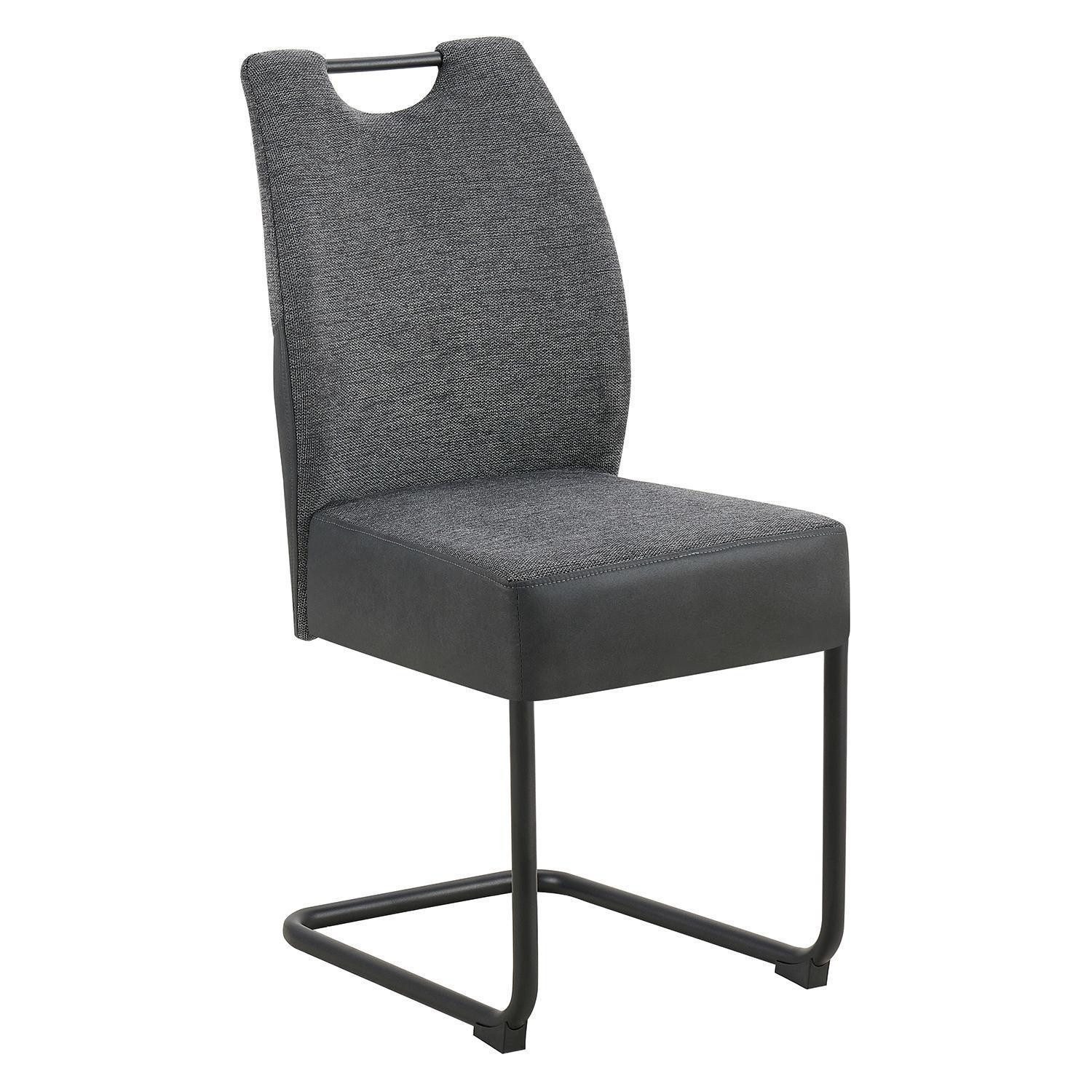 Freischwinger PETER, Anthrazit, Grau, Schwarz, Mikrofaser, (1 St), Webstoff, Metallgestell, B 44 x H 97 x T 52 cm