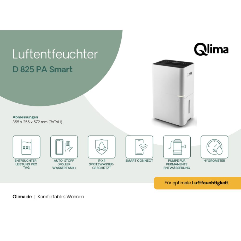 Qlima Luftentfeuchter D825 PA Smart – günstig online kaufen