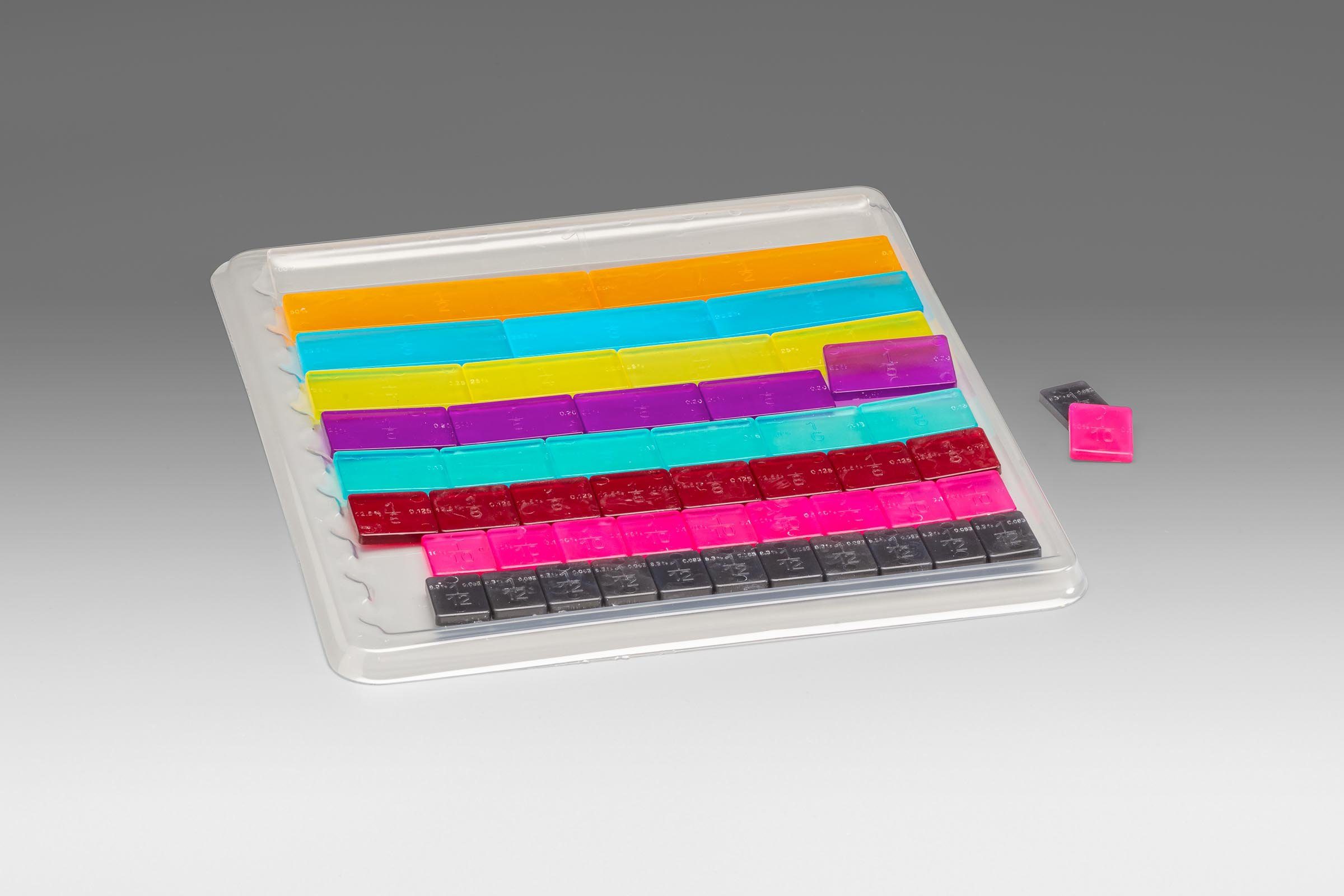 Wissner® aktiv lernen Lernspielzeug Bruchrechensatz linear 9 Farben (51 Teile), Bruchrechnen RE-Plastic® (51-St), RE-Plastic®